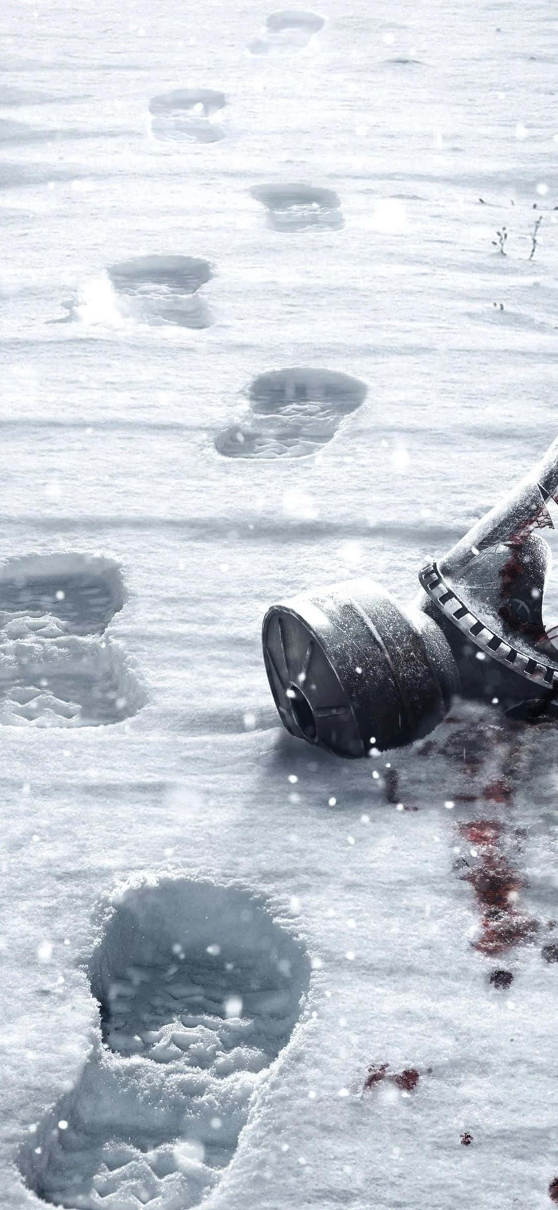 Tafuta dunia ya baada ya apocalypse ya Metro Exodus na iPhone X Picha ya Ukuta