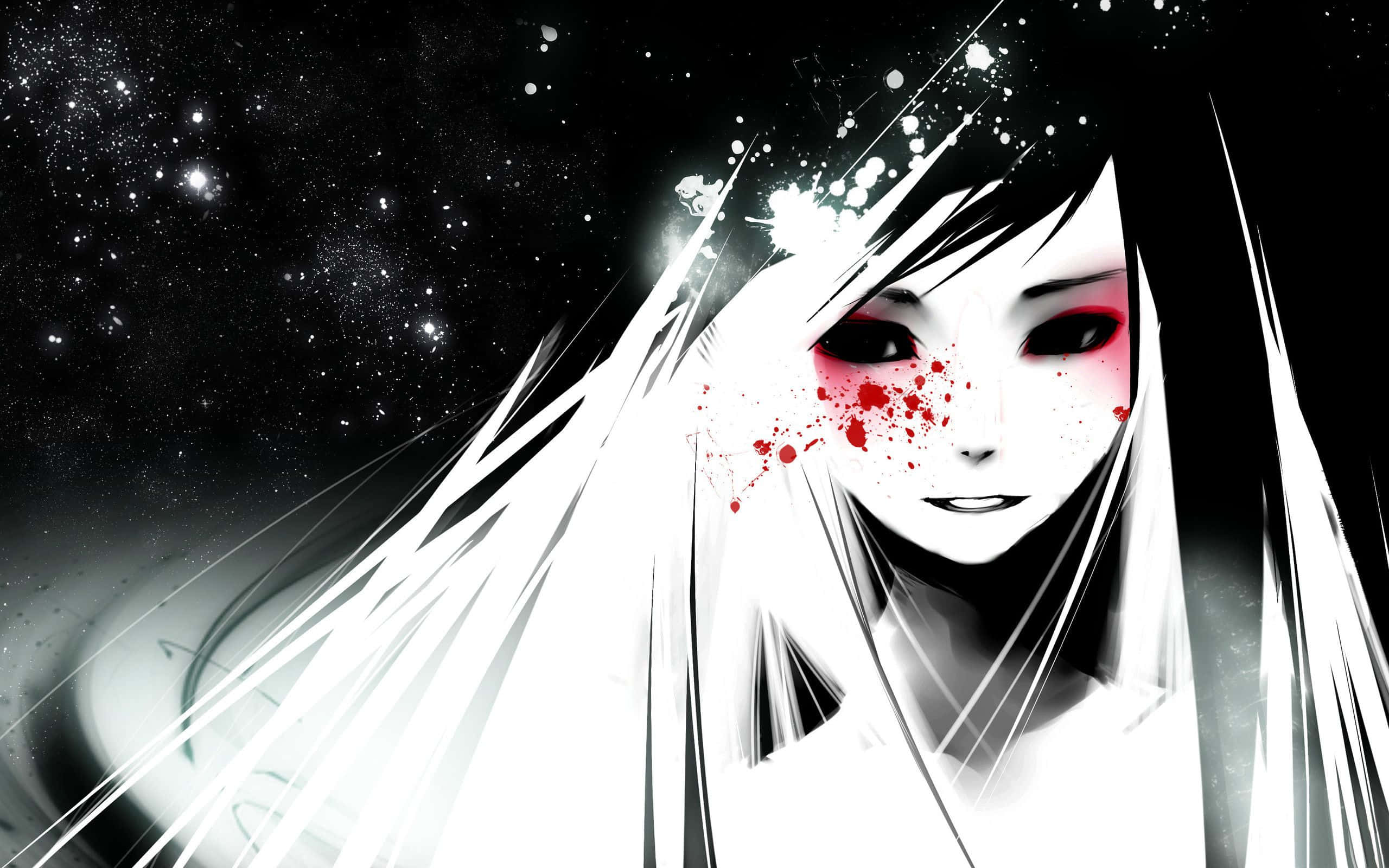 Tahadhari ya mhusika wa anime dhidi ya mandhari ya kifalme ya zambarau na nyeusi Picha ya Ukuta