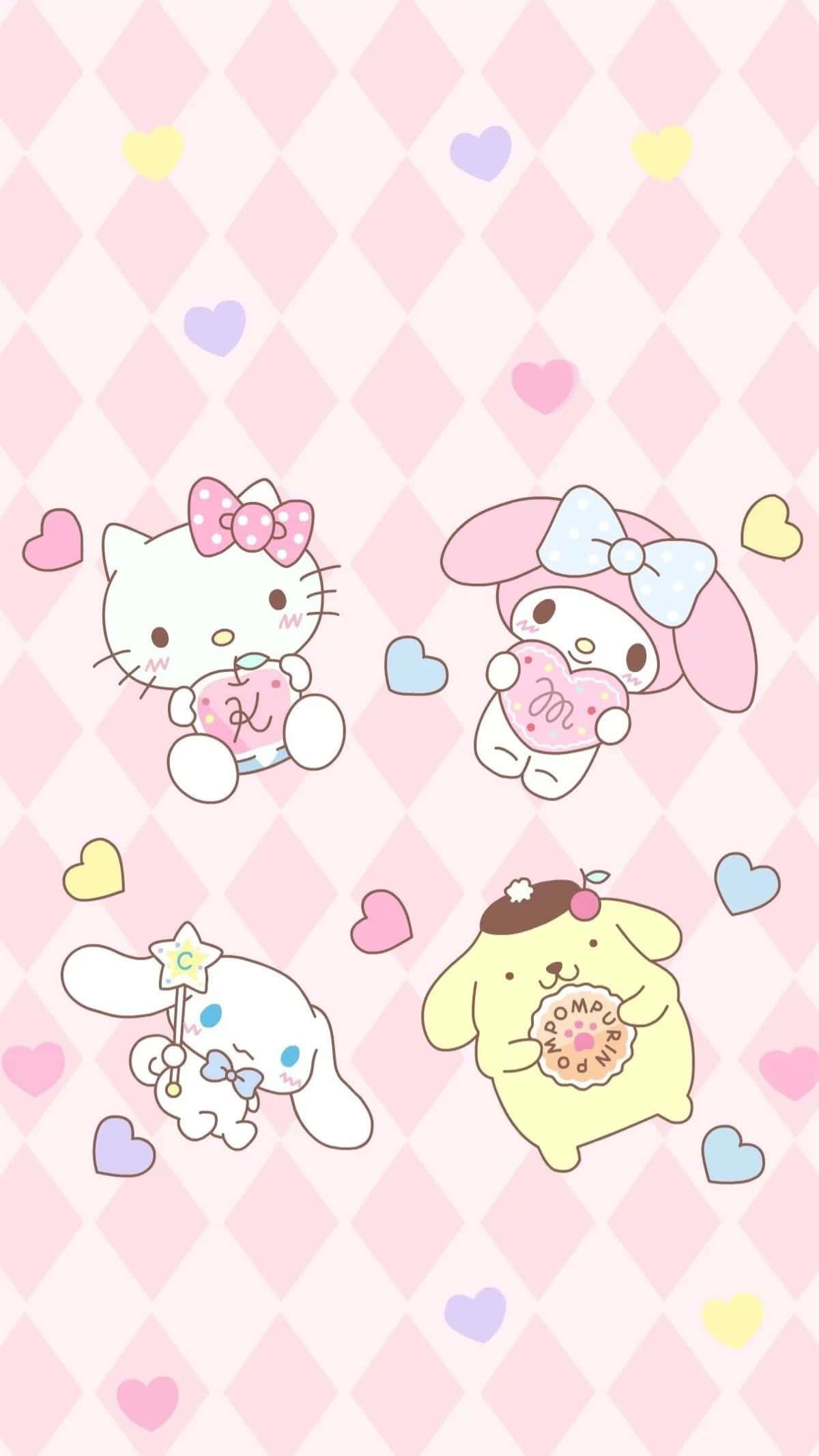 Tandaza Mwanga na Kawaii Pink Picha ya Ukuta