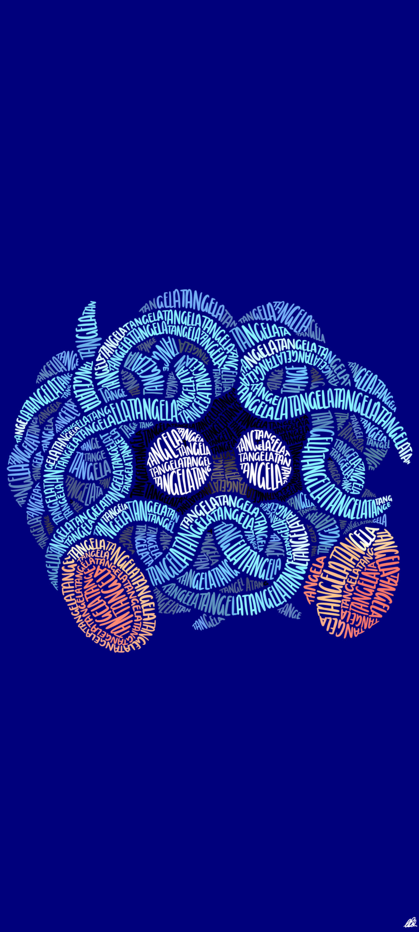 Tangela Word Cloud Art Picha ya Ukuta