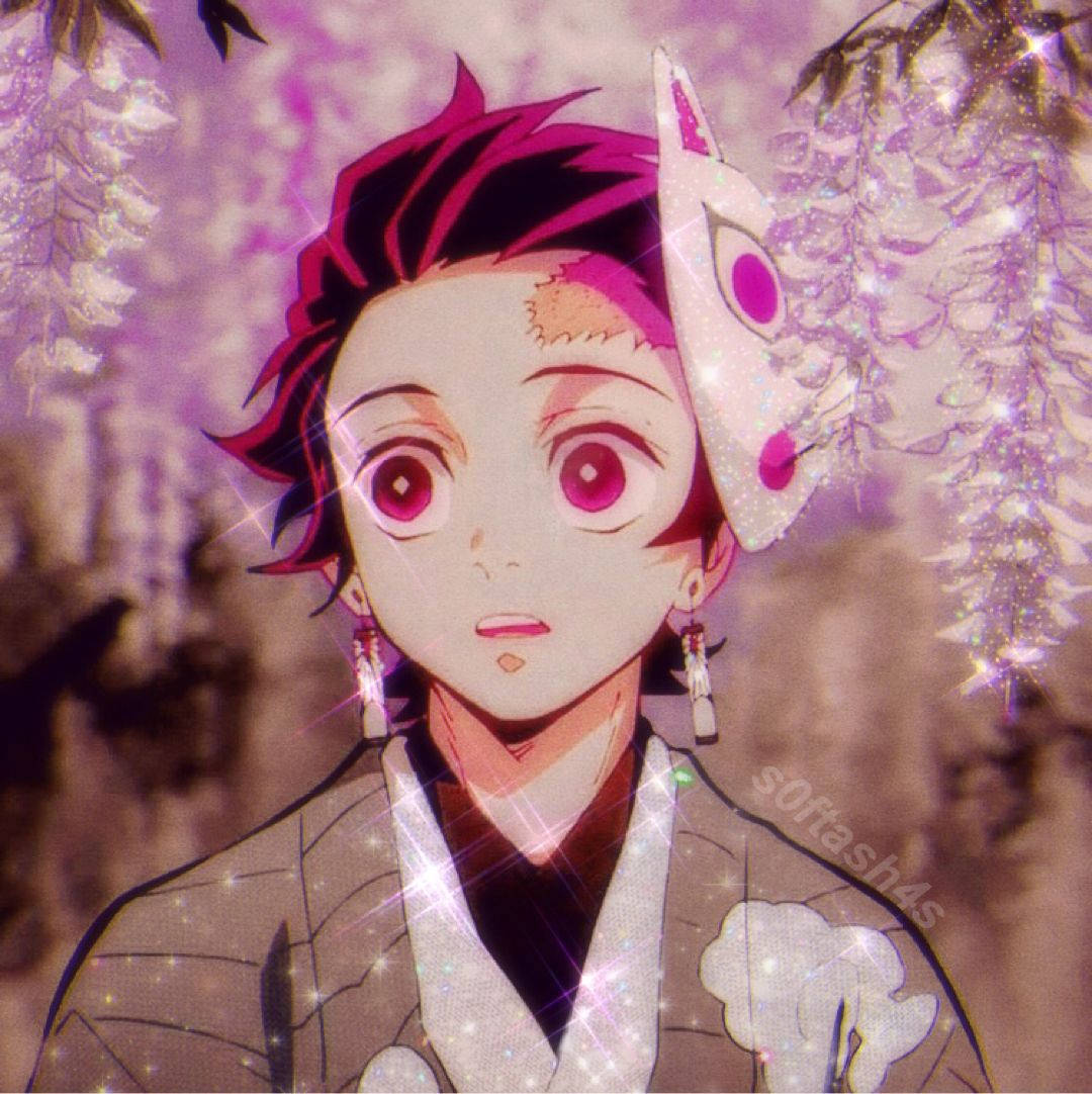 Tanjiro Akiwa na Maua PFP ya Demon Slayer Picha ya Ukuta