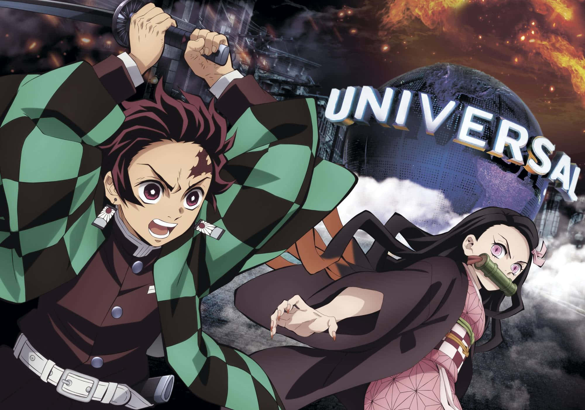 Tanjiro Kamado mwenye azimio kutoka Demon Slayer akijiandaa kwa vita Picha ya Ukuta