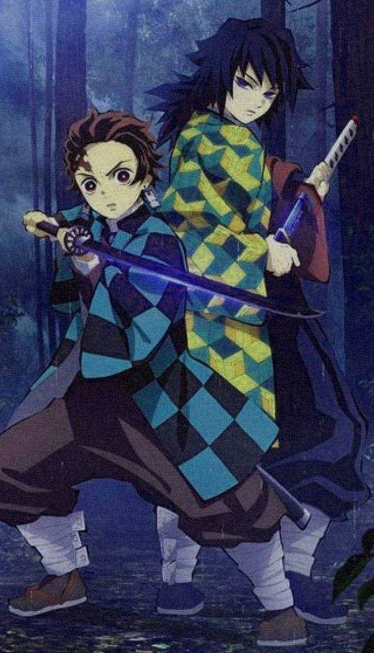 Tanjiro Na Giyu Demon Slayer iPhone Picha ya Ukuta