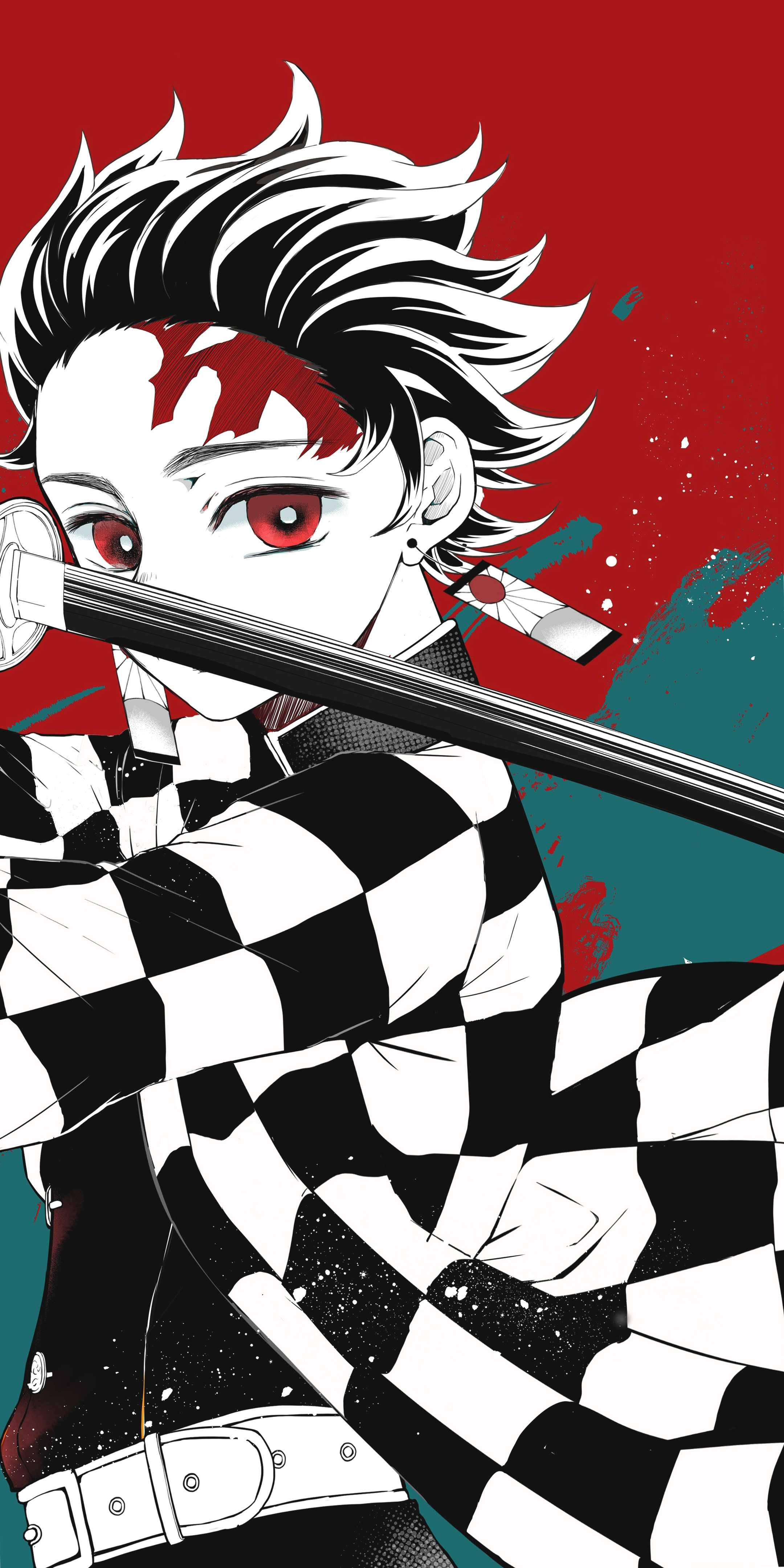 Tanjiro Na Sword Demon Slayer iPhone Picha ya Ukuta