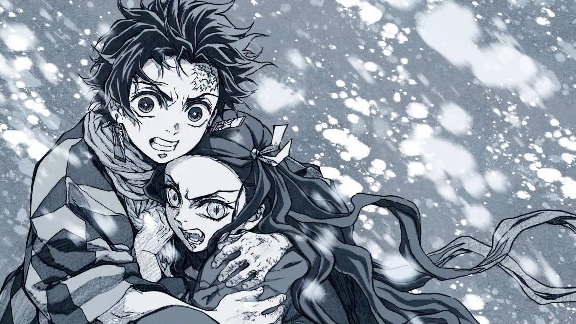 Tanjiro wa Demon Slayer Akiwa na Nezuko Picha ya Ukuta