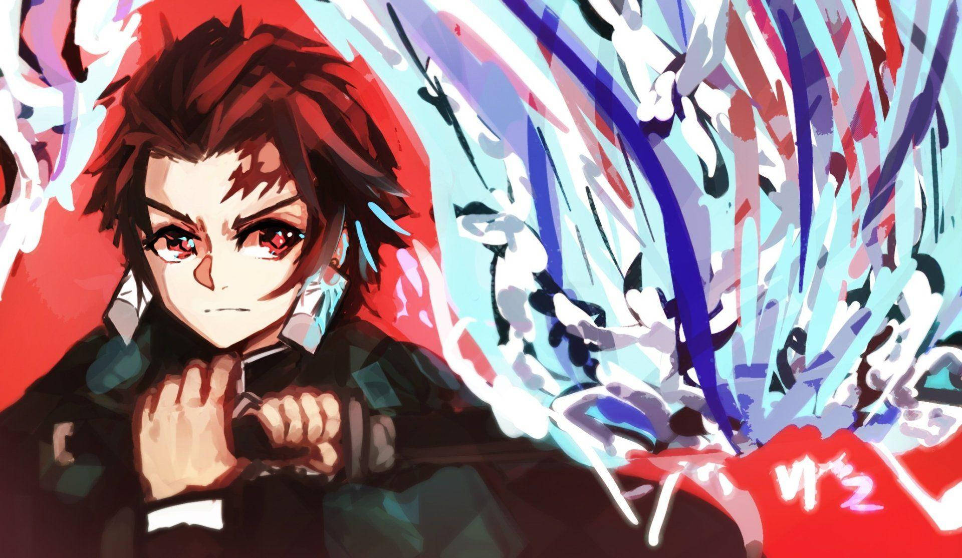 Tanjiro wa Demon Slayer Akiwa Anachochewa Picha ya Ukuta