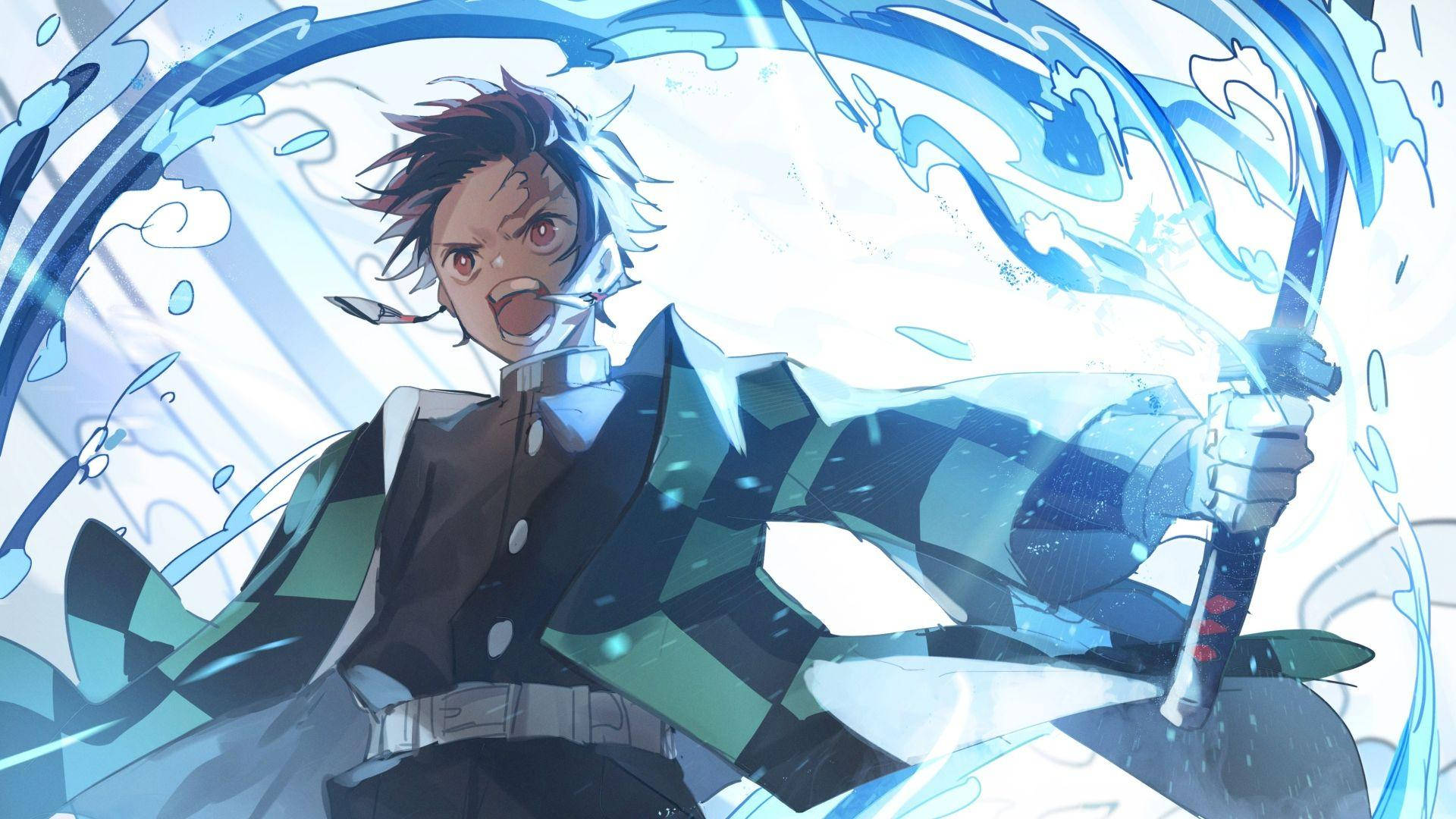 Tanjiro wa Demon Slayer Akipiga Kelele Picha ya Ukuta
