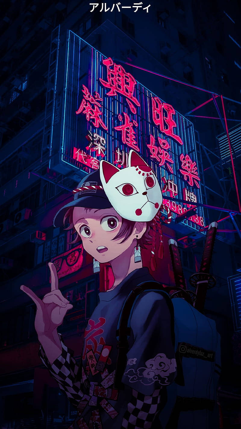 Tanjiro wa Miaka ya 80 ya Punk Picha ya Ukuta