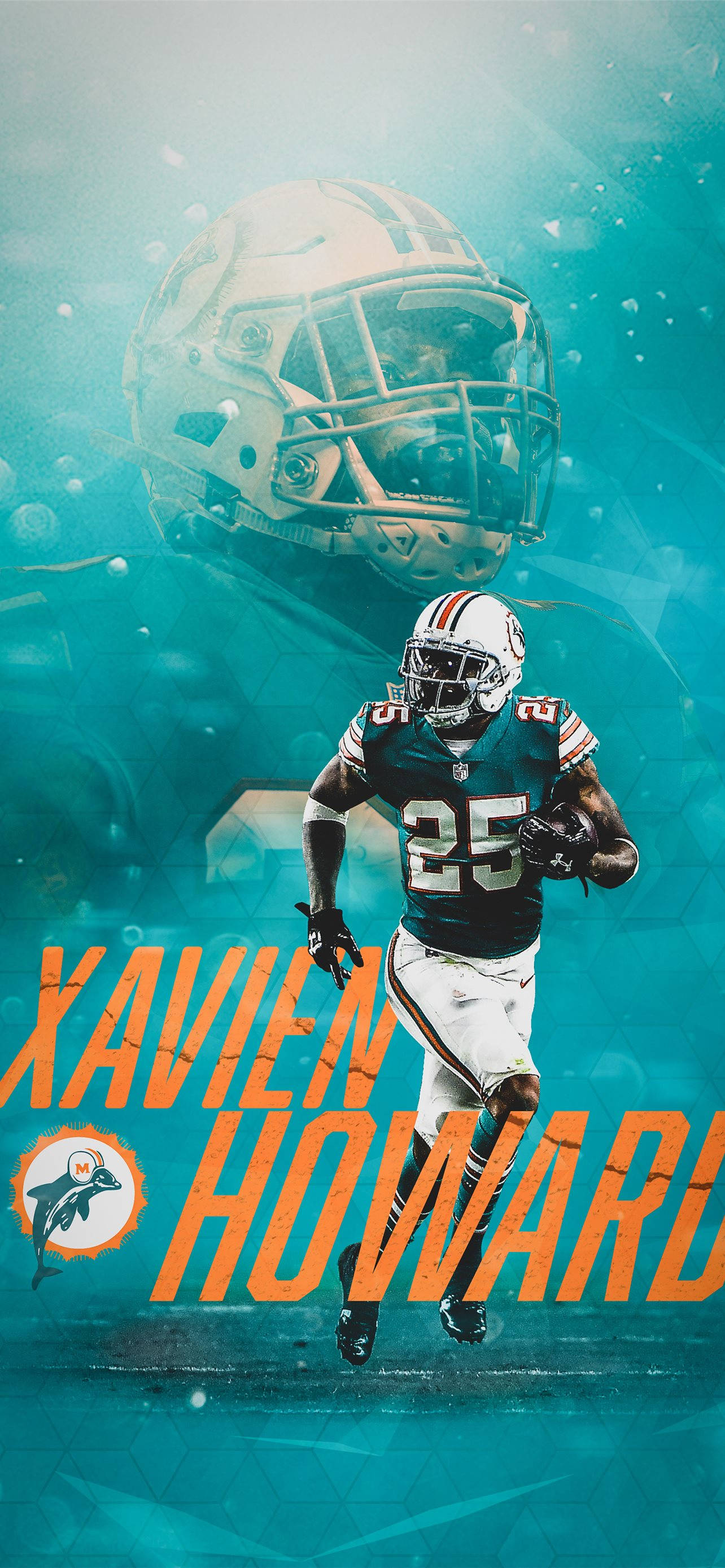 Tapeta ya ajabu ya iPhone yenye mwoneko wa Miami Dolphins Picha ya Ukuta