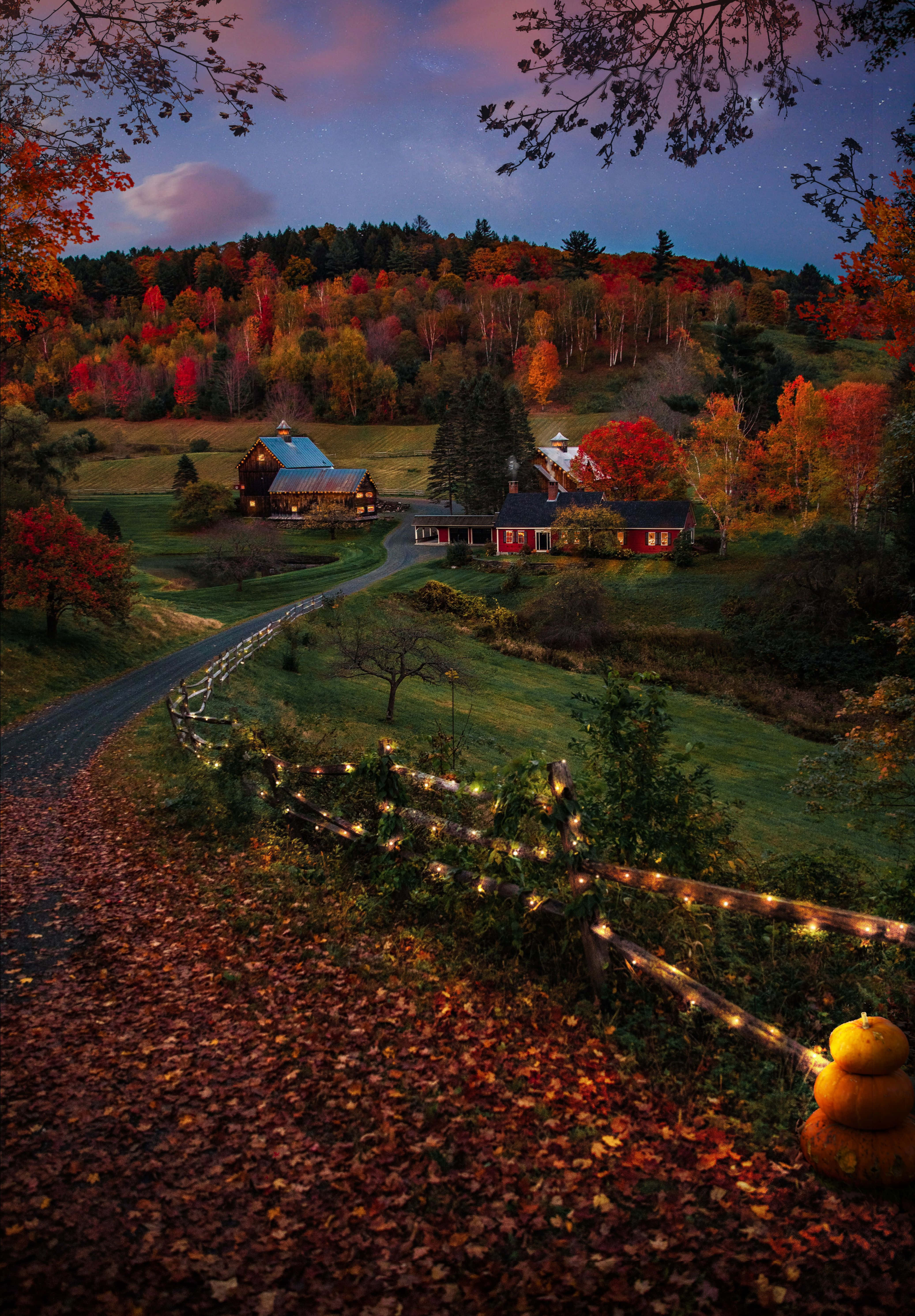 Taste the beauty of autumn with this picturesque view of the trees Picha ya Ukuta
