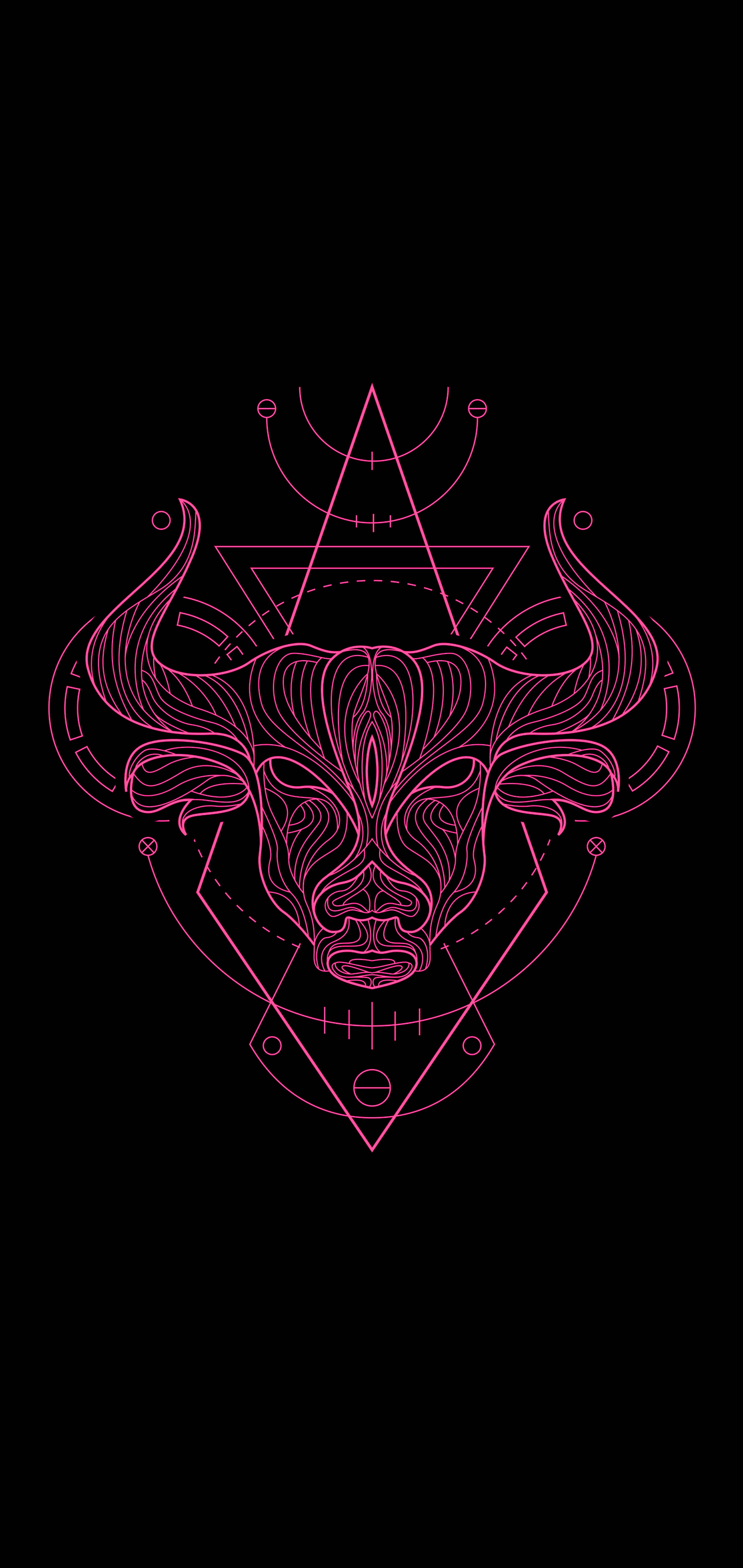 Taurus Zodiac Pink Line Work Picha ya Ukuta