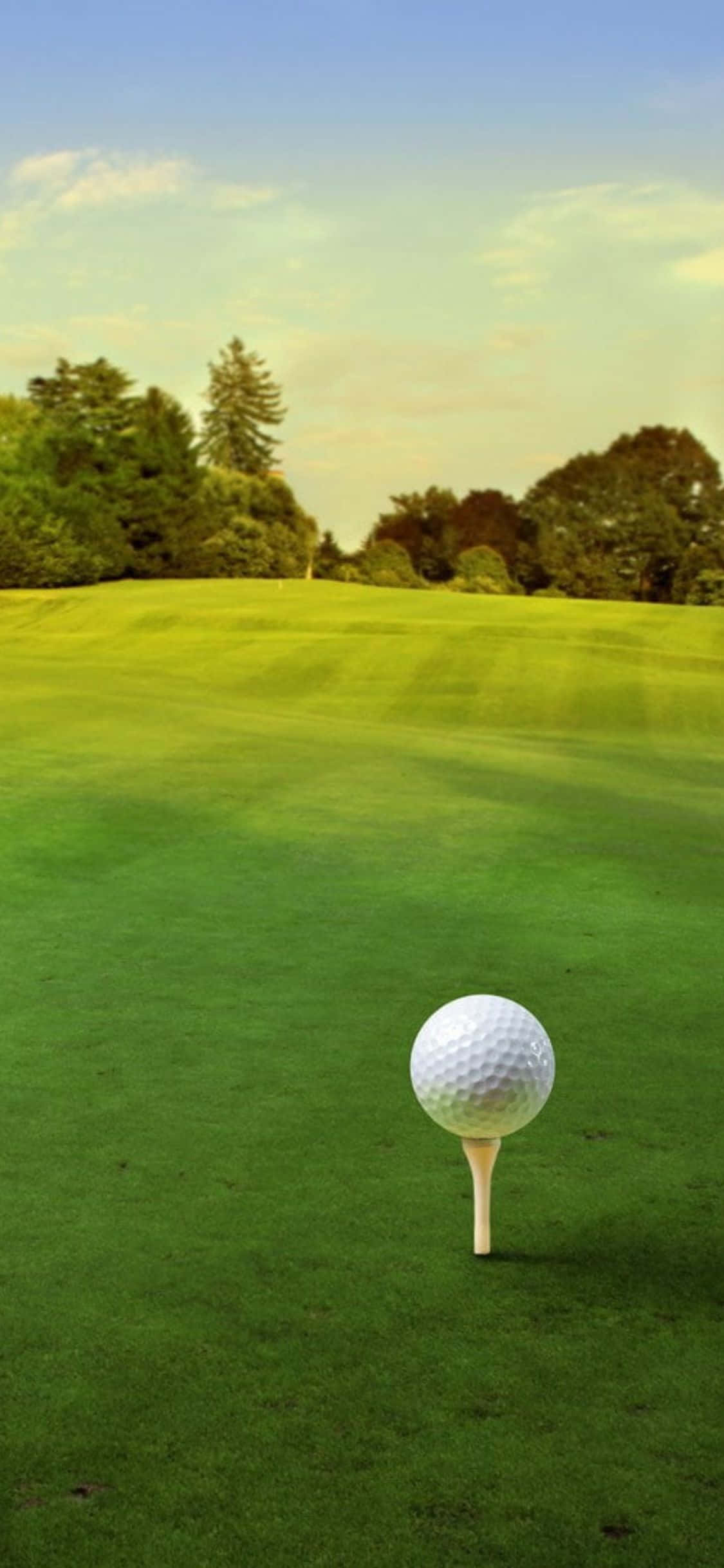 Tayari Kufanya Mchezo wa Golf na Mandhari ya iPhone X ya Uwanja wa Golf Picha ya Ukuta