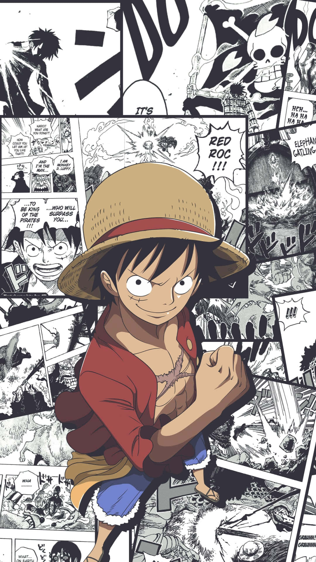 Tayari Kusafiri - Luffy Anasafiri Kukabiliana na Matukio Mapya. Picha ya Ukuta