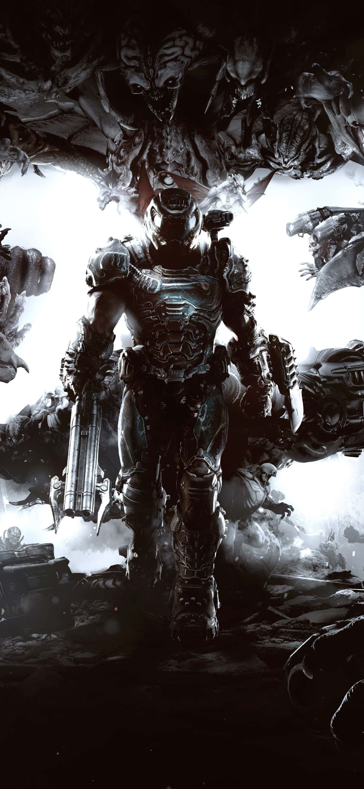 Tayari kusema na shetani katika Doom Eternal kwenye iOS Picha ya Ukuta