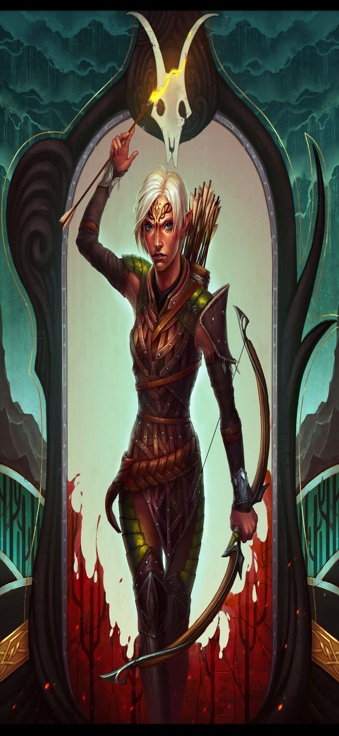 Tayari kwa safari ya kubahatisha na iPhone Xs na Dragon Age Inquisition Picha ya Ukuta
