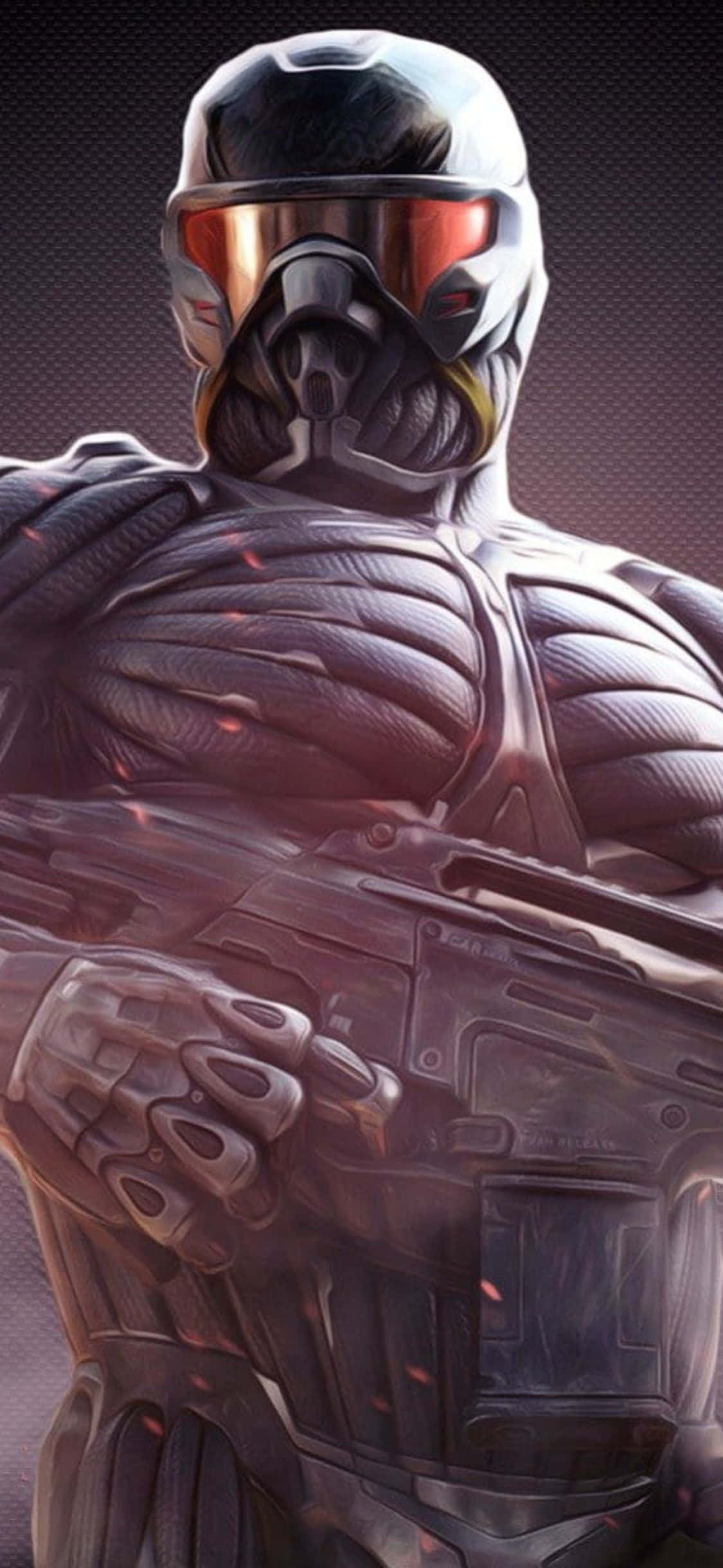 Tayarishwa kwa uzoefu wa mchezo wa kipekee na Crysis 3 kwenye iPhone X Picha ya Ukuta