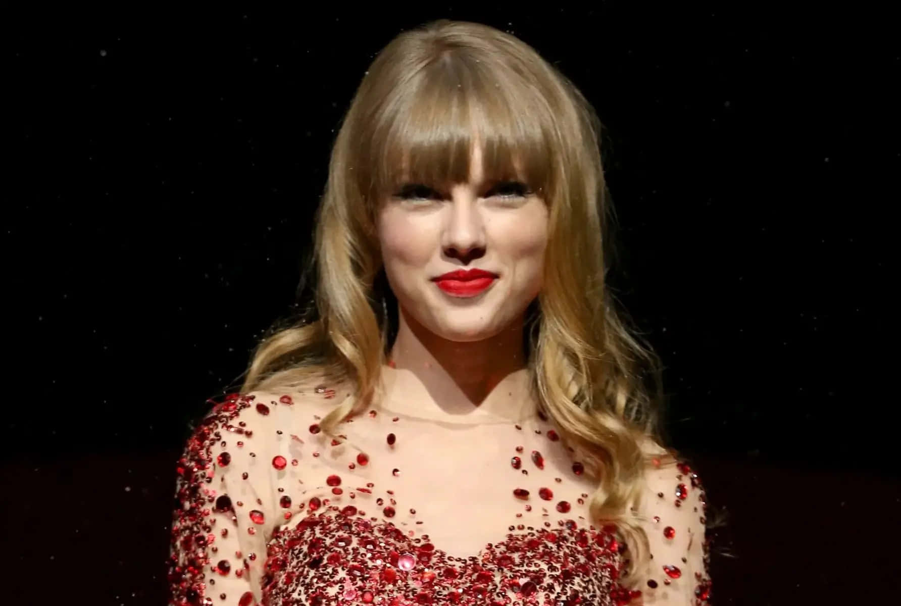 Taylor Swift katika Pamba Nyekundu Mandhari Picha ya Ukuta