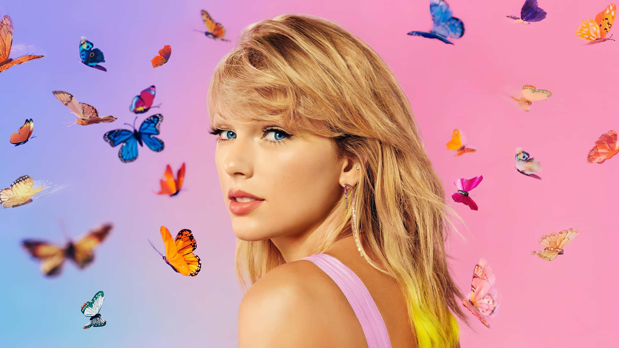 Taylor Swift Mandume Ya Vipepeo Mandani Picha ya Ukuta