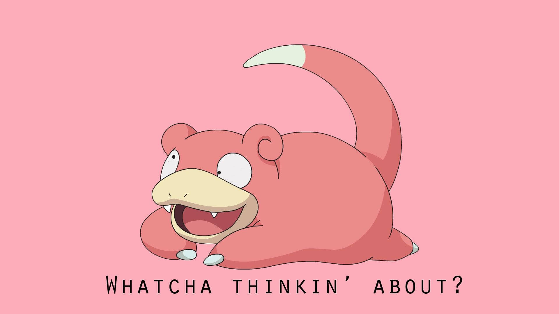 Tazamo la Kuvutia la Slowpoke Mwenye Macho Yanayokodoa Picha ya Ukuta