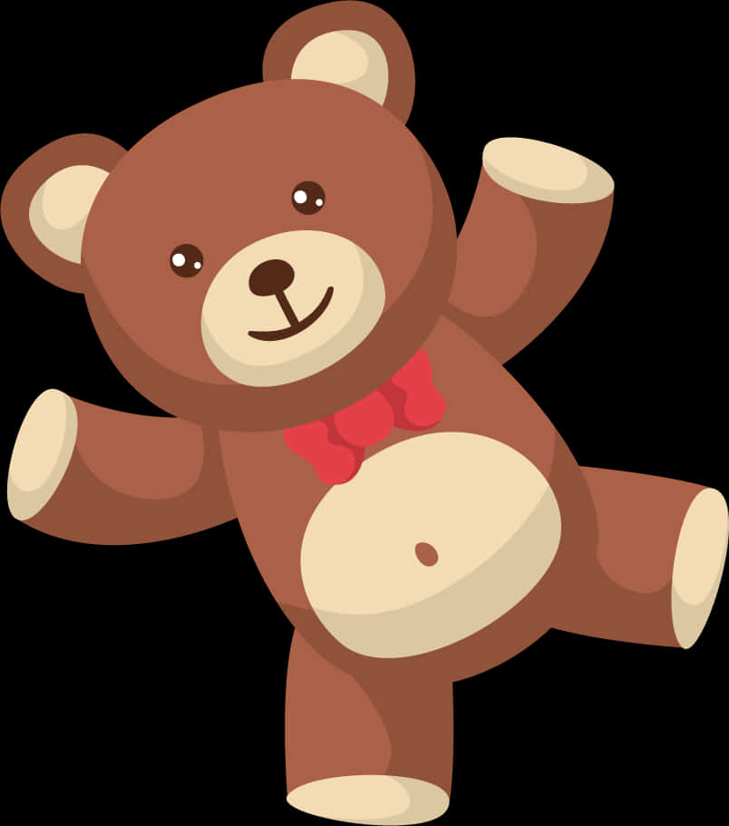 Teddy Bear Mwenye Furaha Akiwa na Tai Picha ya Ukuta