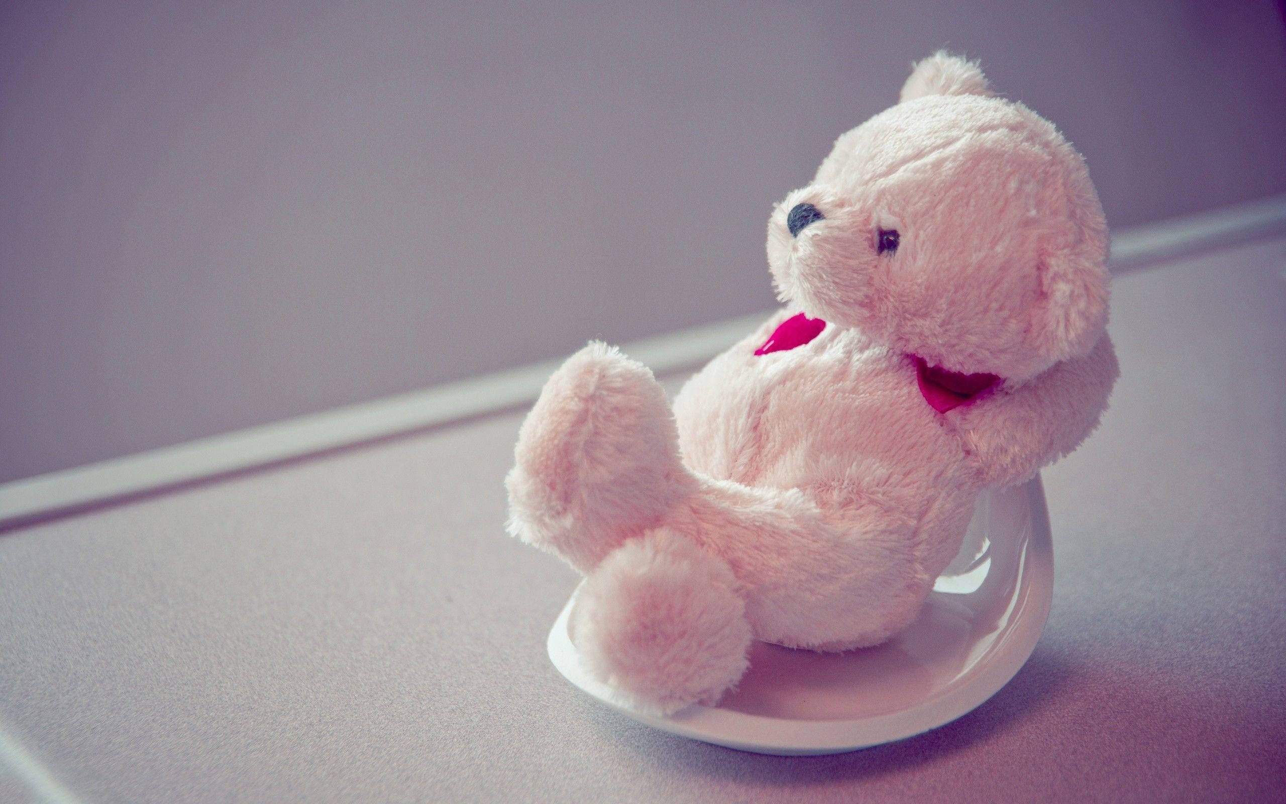 Teddy Bear Pinki Mrembo wa Kompyuta Picha ya Ukuta