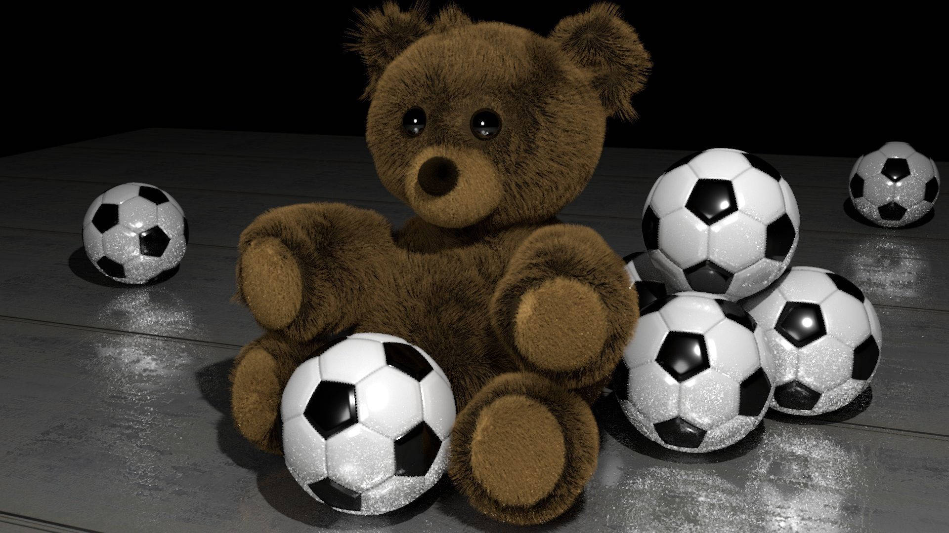 Teddy Bear Tayari Kuanzisha Mchezo Picha ya Ukuta