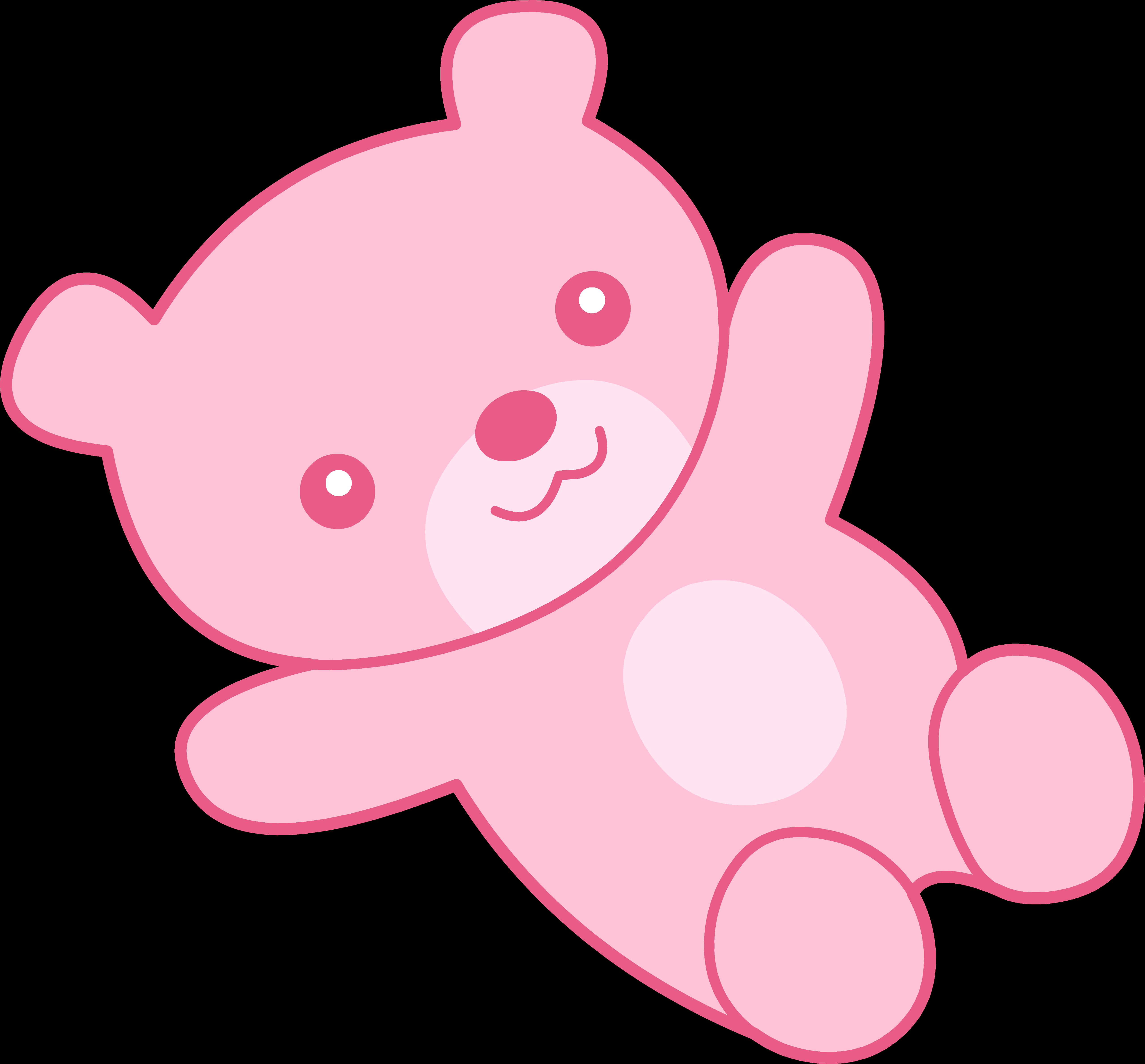 Teddy Bear wa Katuni wa Pink Picha ya Ukuta