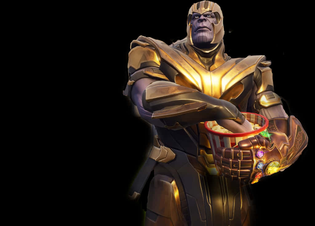 Thanos Akiwa Anashika Ndoo Ya Popcorn Picha ya Ukuta