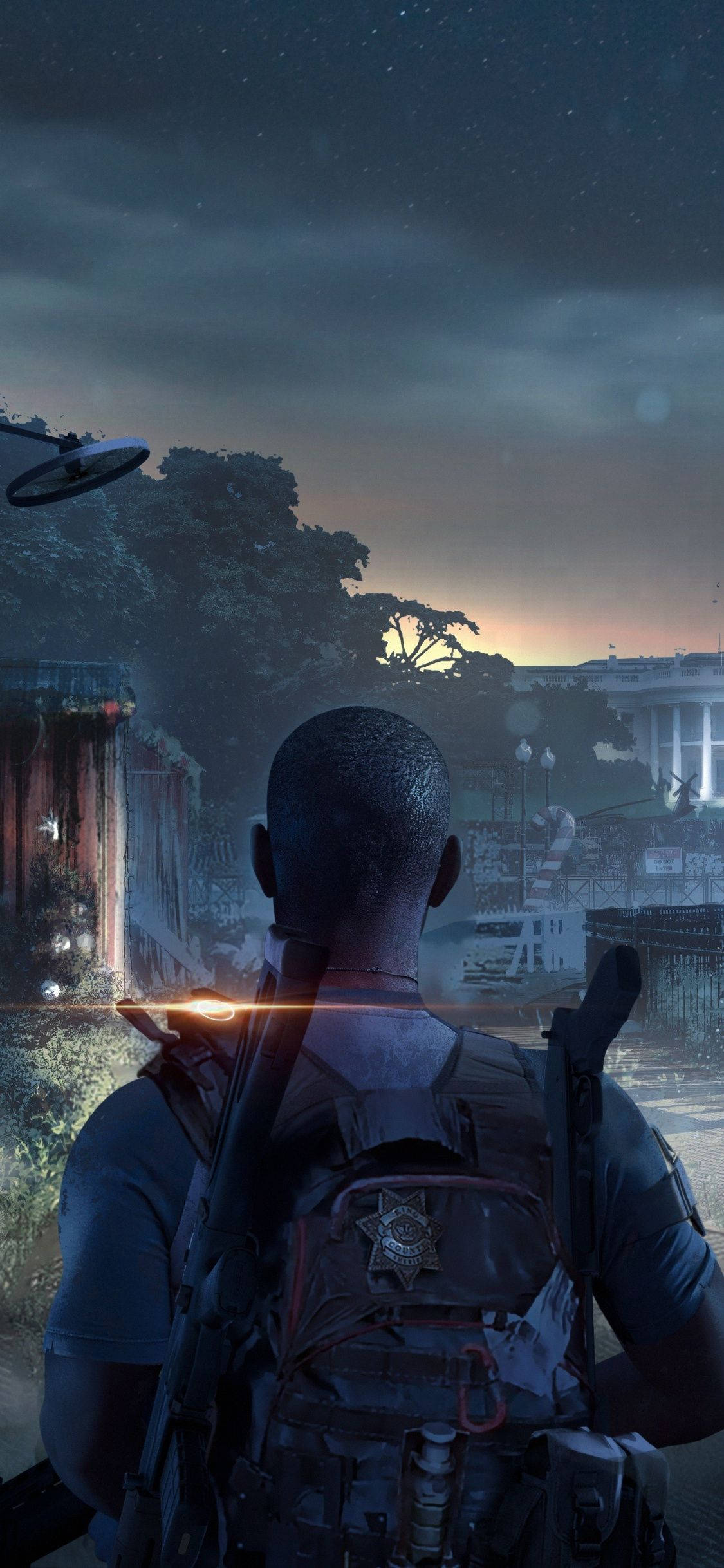 The Division Simu Mgongo wa Askari Kutoka Nyuma Picha ya Ukuta