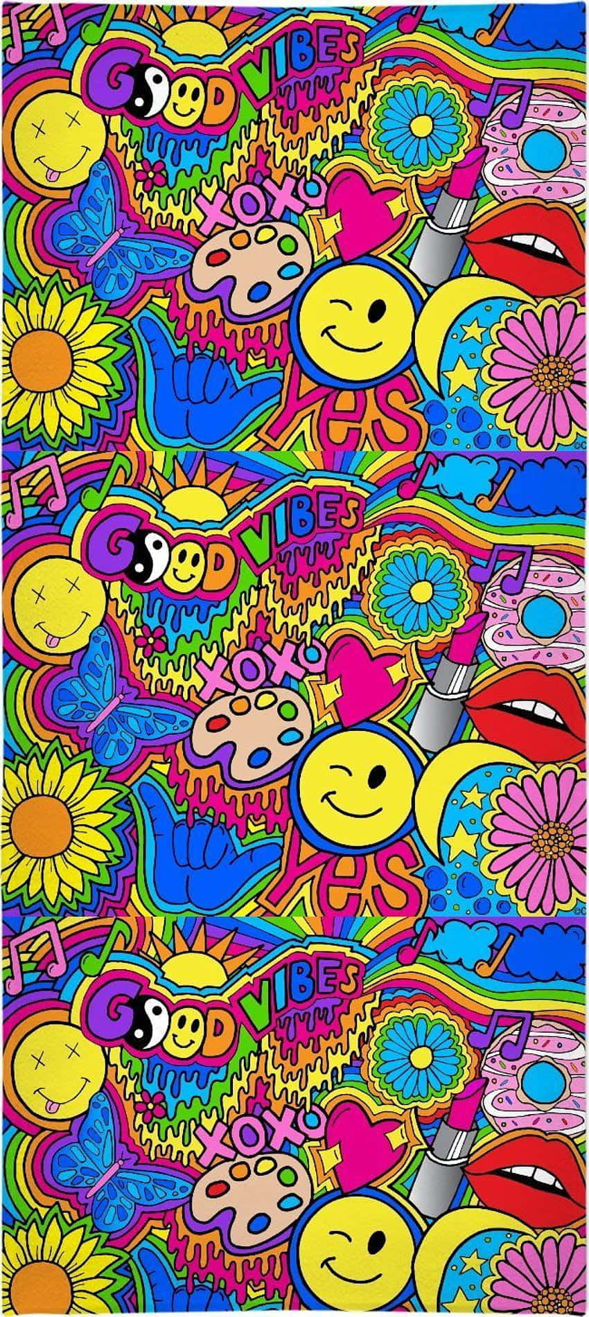 The free spirit of the trippy hippie Picha ya Ukuta