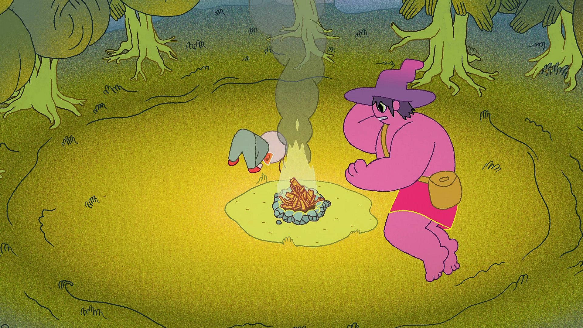The Midnight Gospel Forest Campfire Picha ya Ukuta