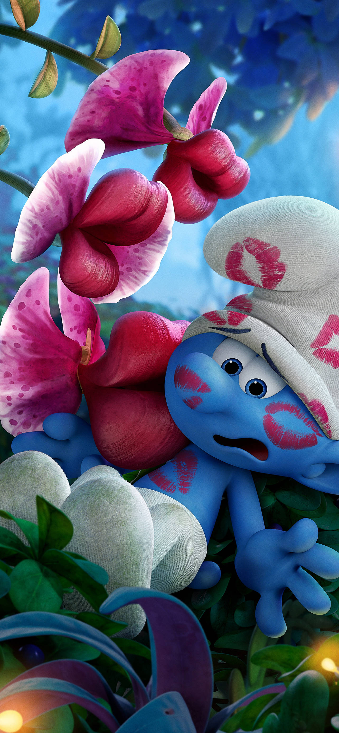 The Smurfs Flower Kisses Picha ya Ukuta