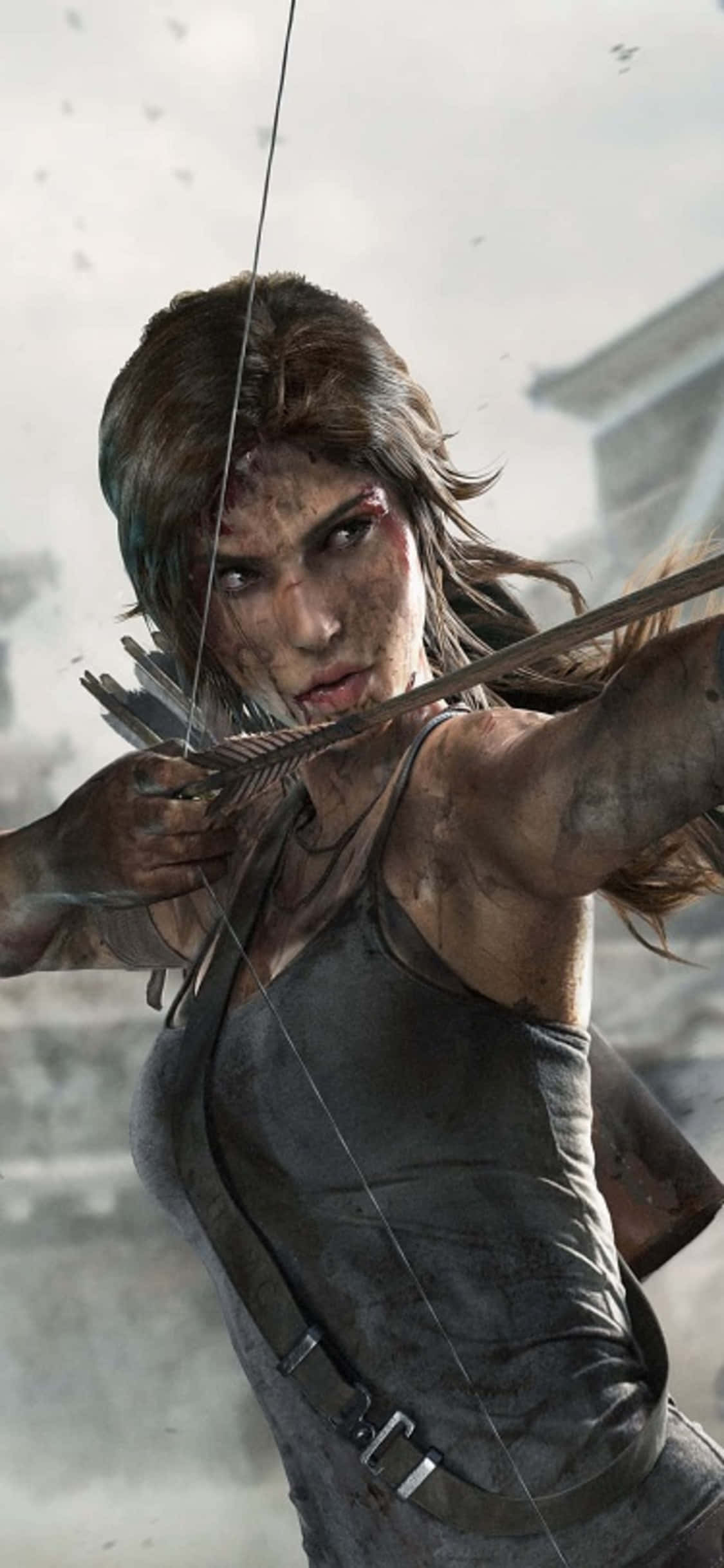 the tomb raider anaandaa kifaa cha kusudi kwenye mji Picha ya Ukuta
