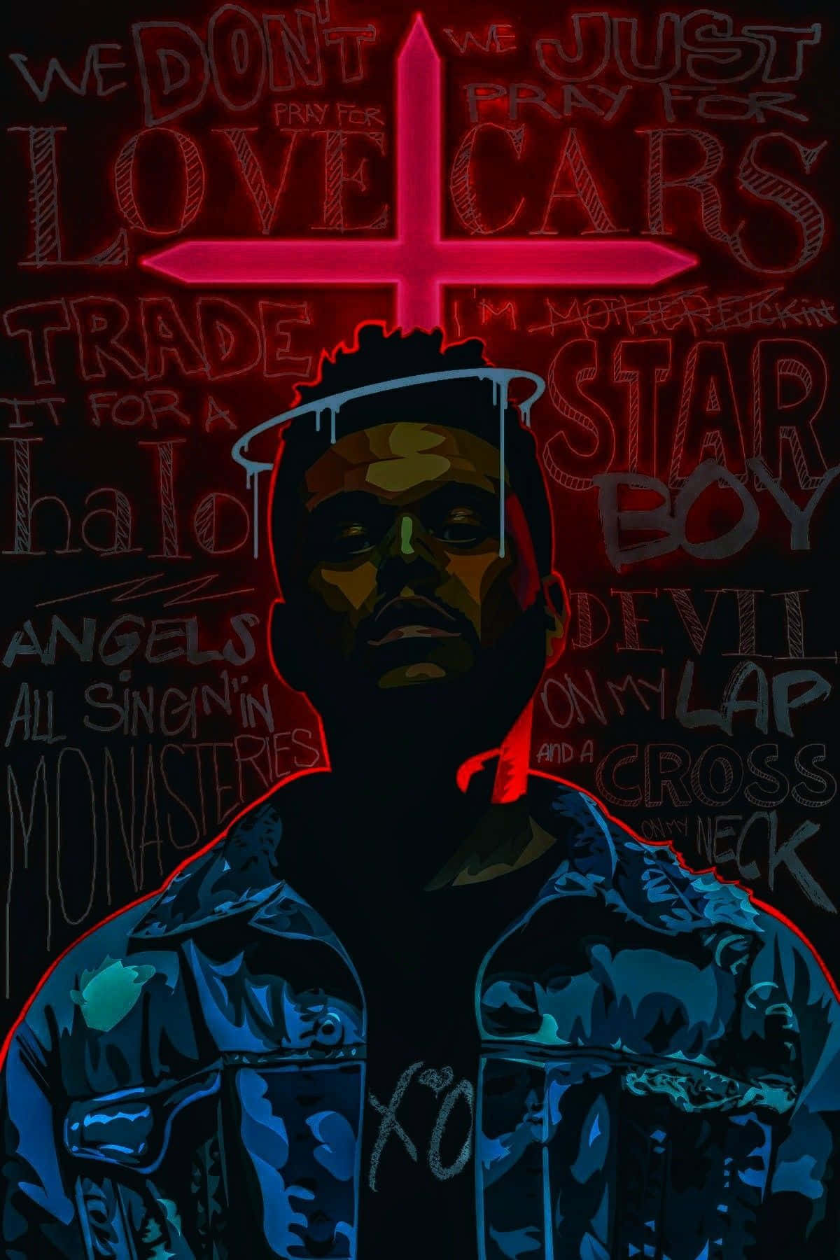 The Weeknd akifanya kwenye jukwaa Picha ya Ukuta