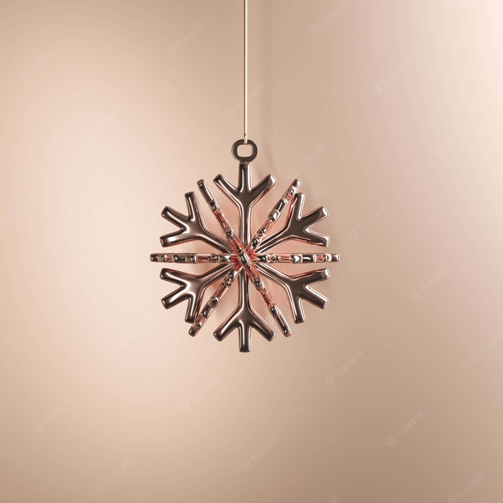 Theluji za Krismasi za Rose Gold Picha ya Ukuta