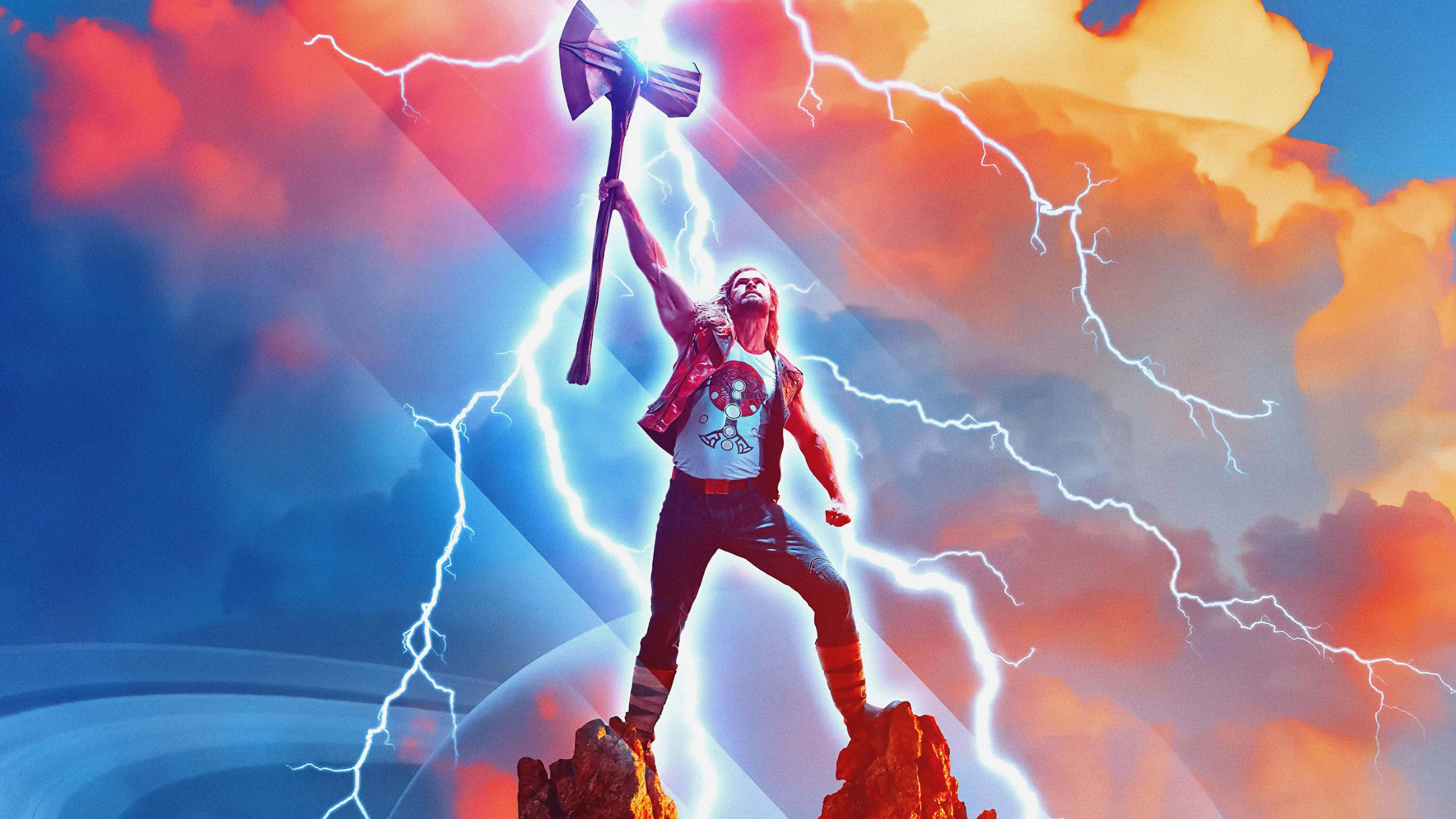 Thor Love And Thunder Udhibiti wa Dhoruba Picha ya Ukuta