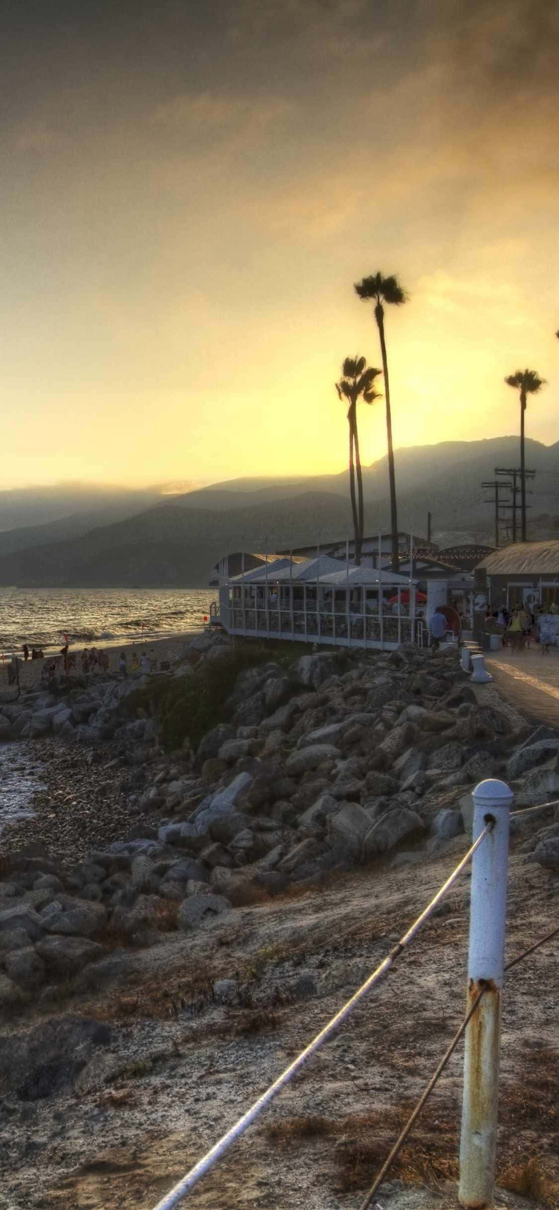 Tibu mandhari ya kupendeza ya Malibu Picha ya Ukuta
