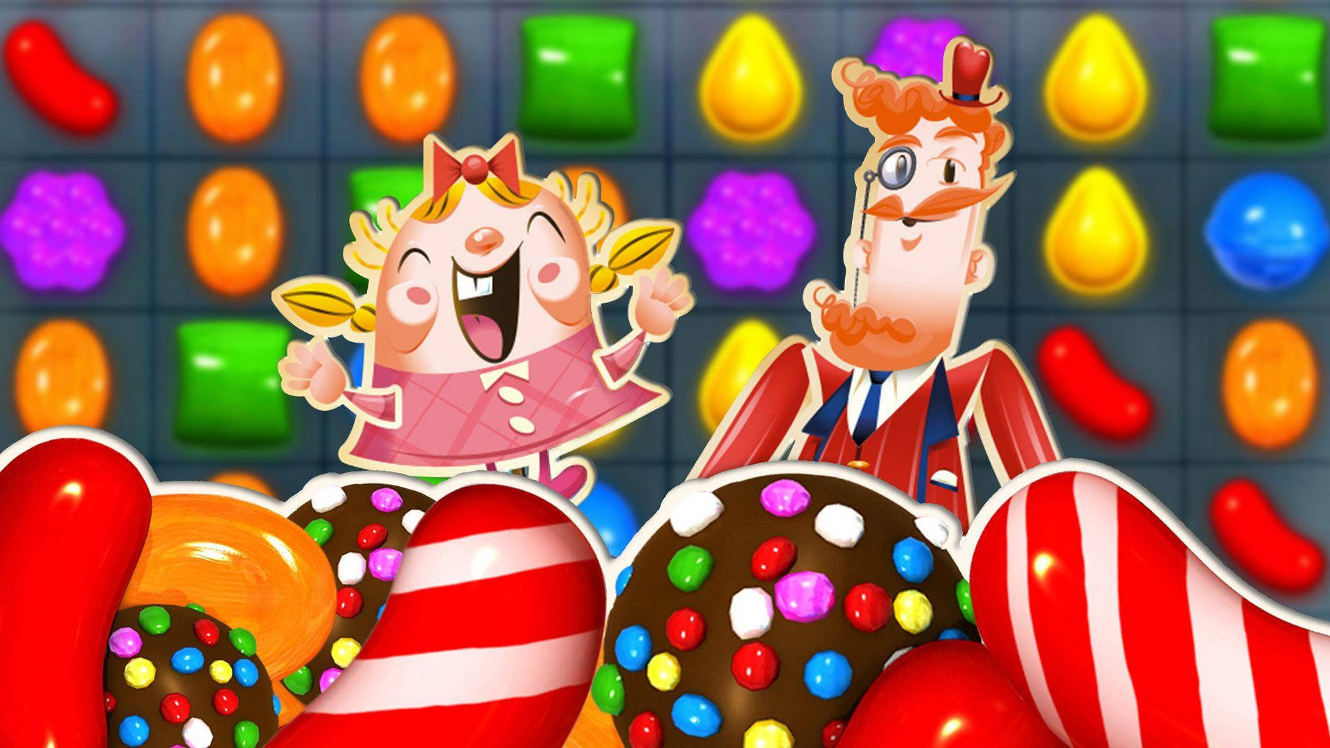 Tiffi na Mr. Toffee katika Candy Crush Saga Picha ya Ukuta