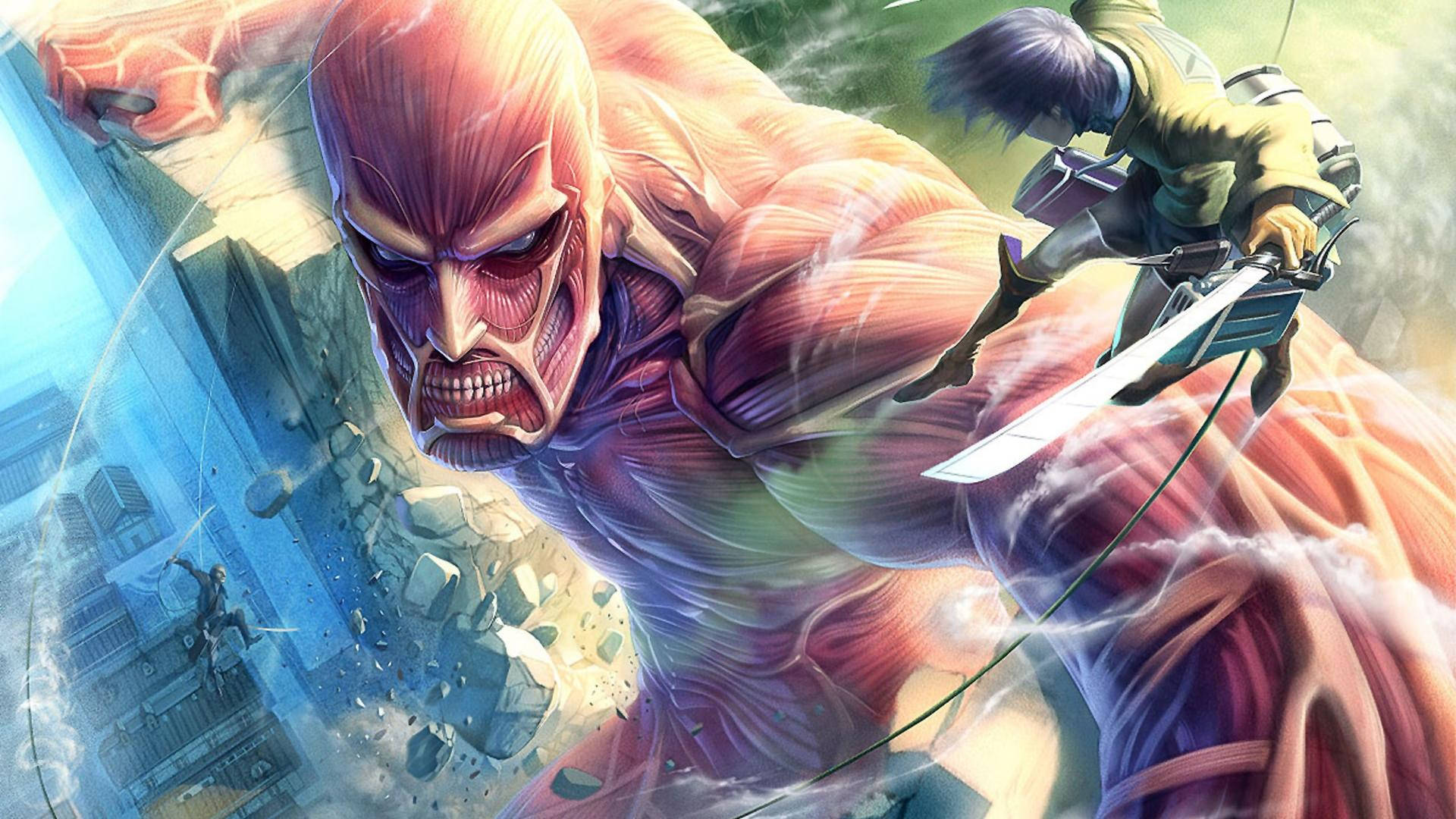 Titan Mkubwa Anajitokeza katika Attack on Titan Picha ya Ukuta