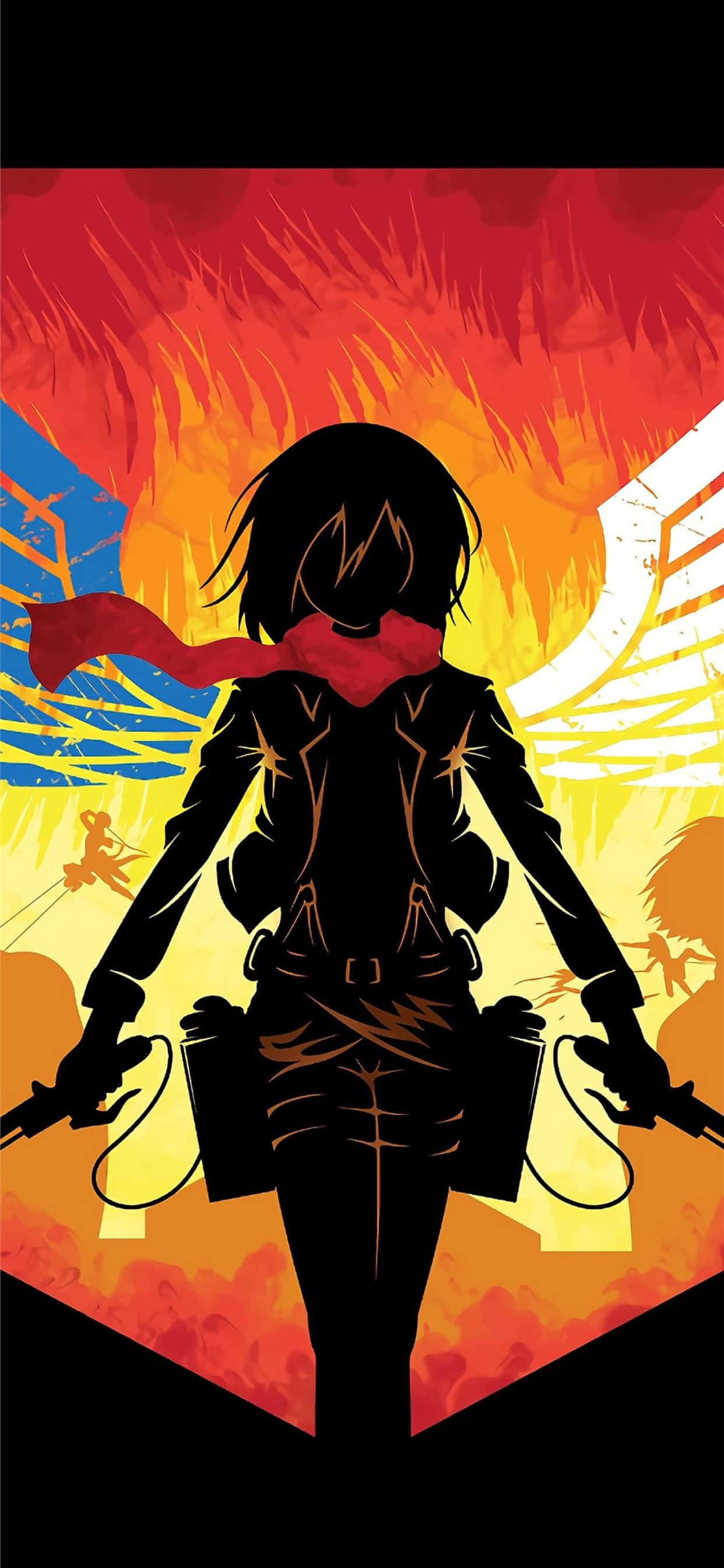 Titan wa Armoured kufanya kaos katika Attack On Titan Picha ya Ukuta