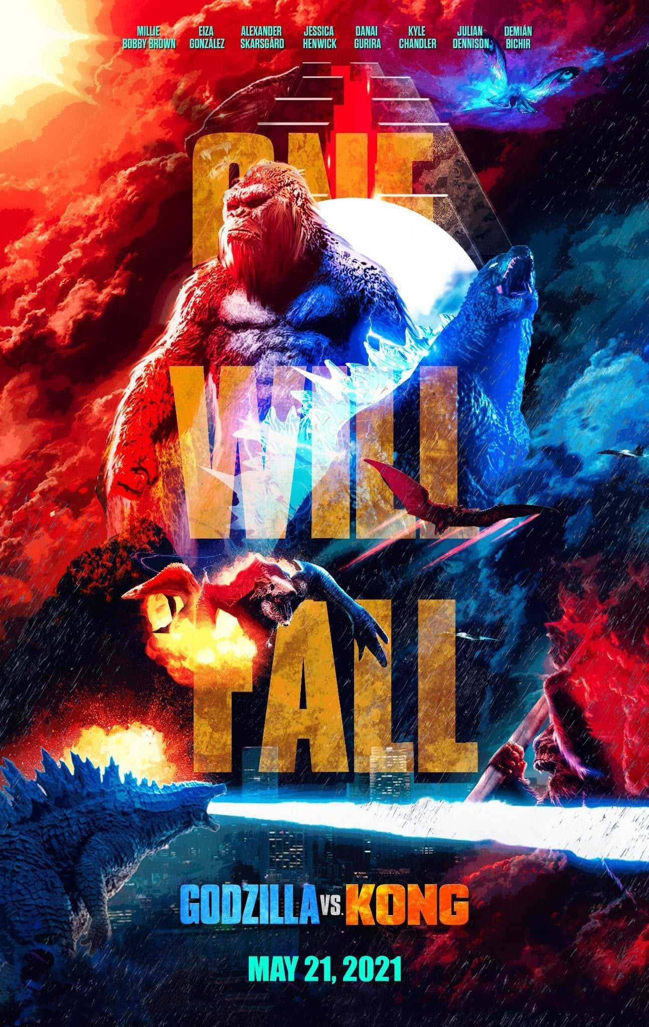 Titans Clash: Godzilla Vs Kong Picha ya Ukuta