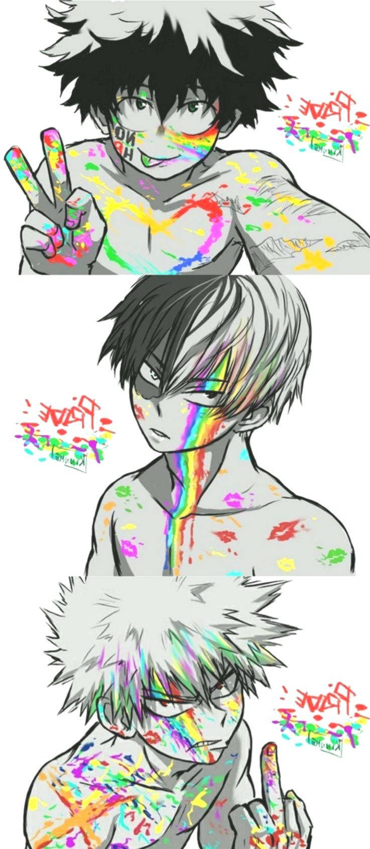 Todobakudeku Rainbow Paint Picha ya Ukuta