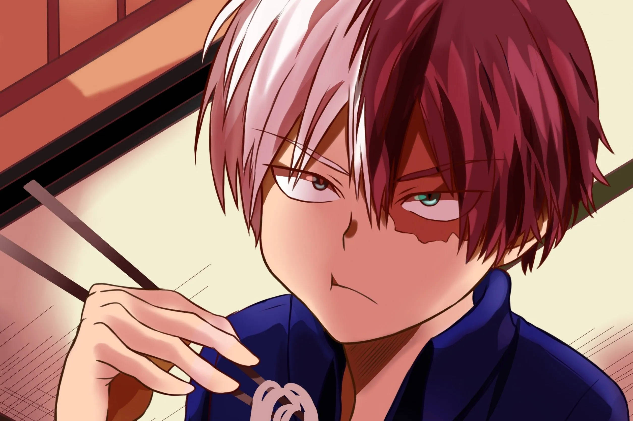 Todoroki kwa Staili ya Chibi - Mwenyewe wa Boku no Hero Academia wa Wafan Picha ya Ukuta