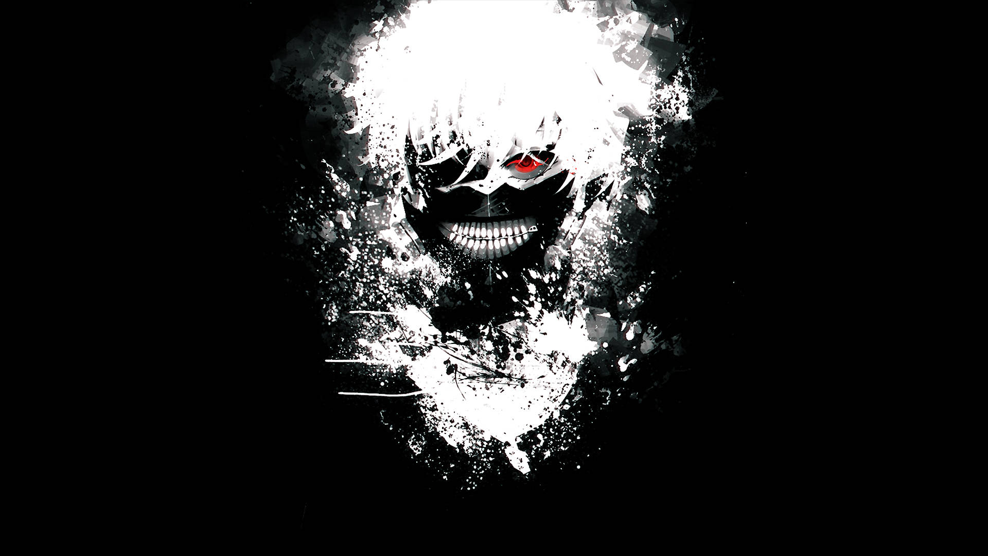 Tokyo Ghoul Aesthetic na Ken Mweupe Akitabasamu Picha ya Ukuta
