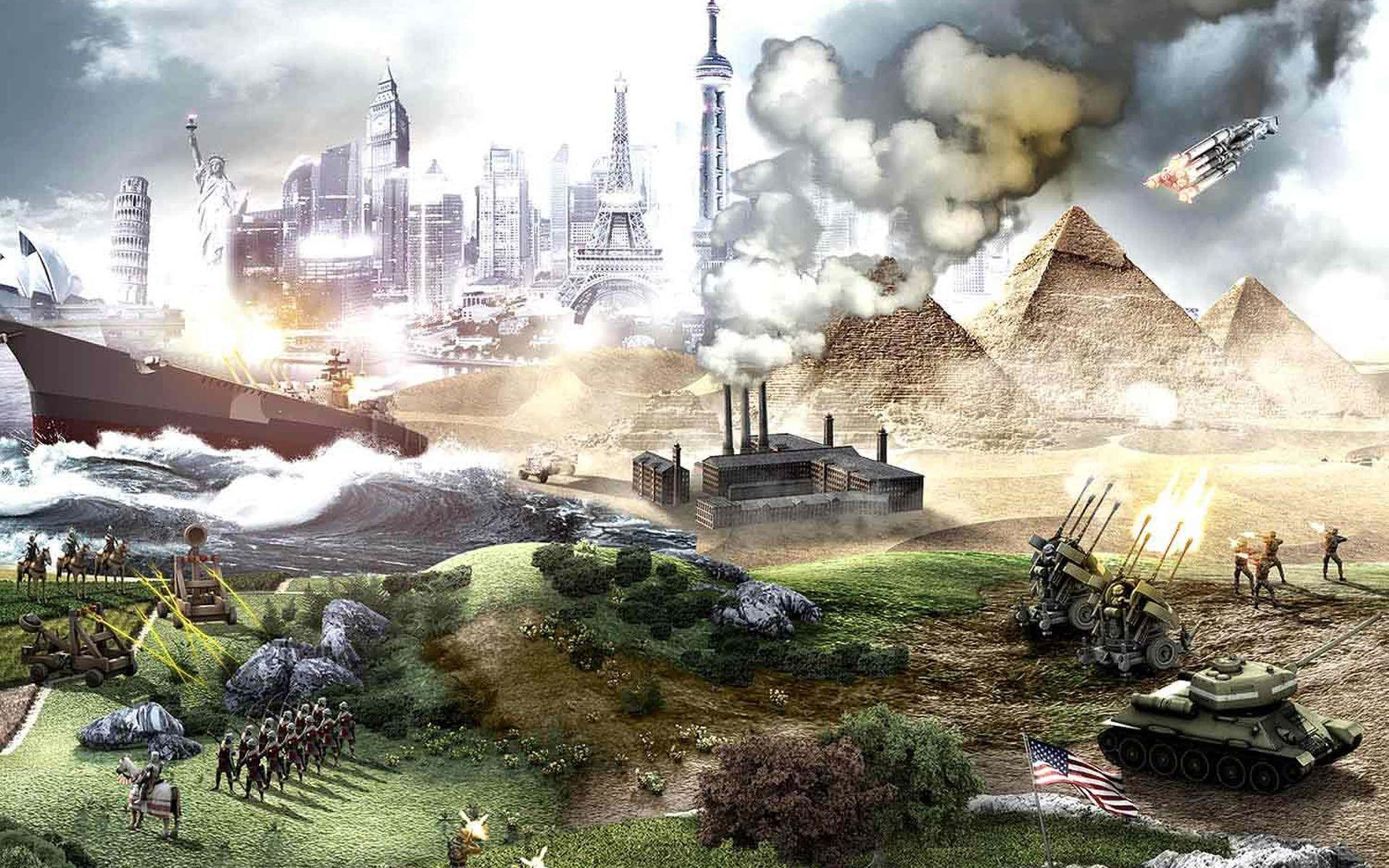 Toleo kamili la azimio la 4K la mandhari ya kuvutia ya mchezo wa Civilization V. Picha ya Ukuta
