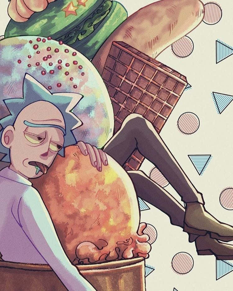 Total Rickall - Rick, Morty, Mr. Poopybutthole na wafuasi katika epizodi ya kushtusha ya Rick and Morty Picha ya Ukuta