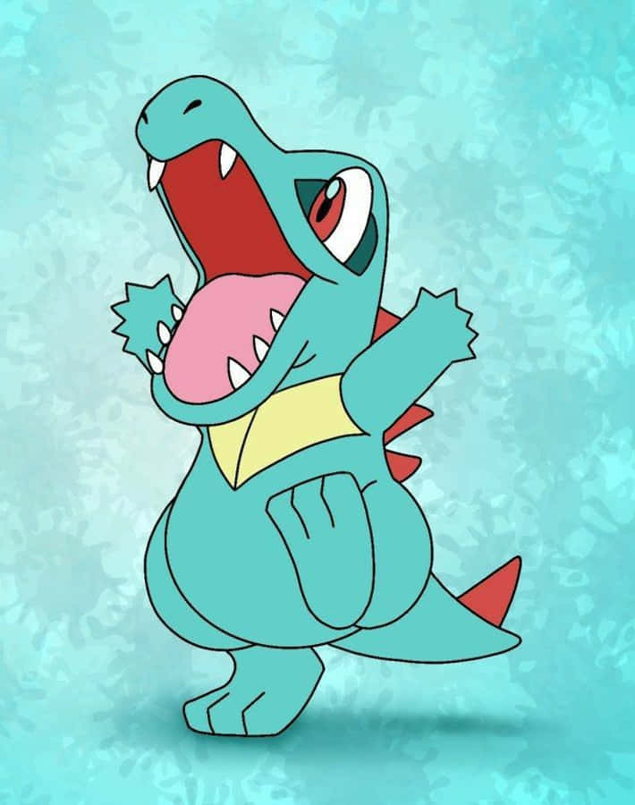 Totodile Dhidi ya Mandharinyuma ya Kihisishi cha Bluu Picha ya Ukuta