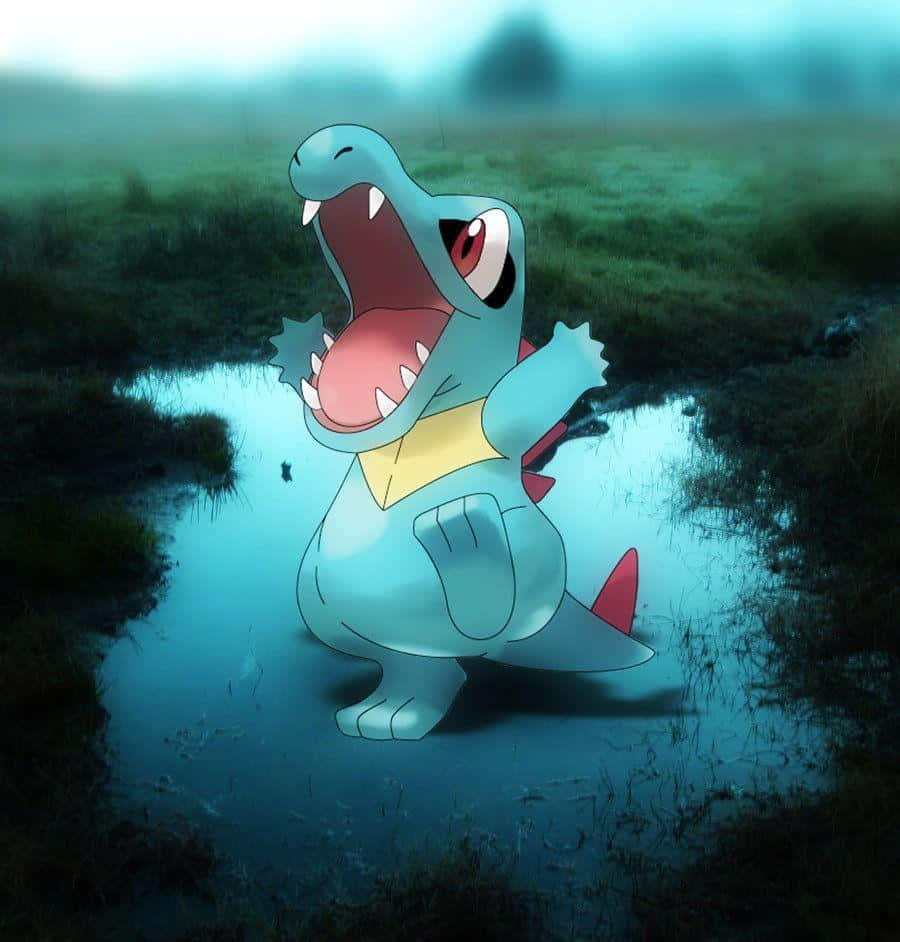 Totodile Katika Kijito cha Kweli Picha ya Ukuta
