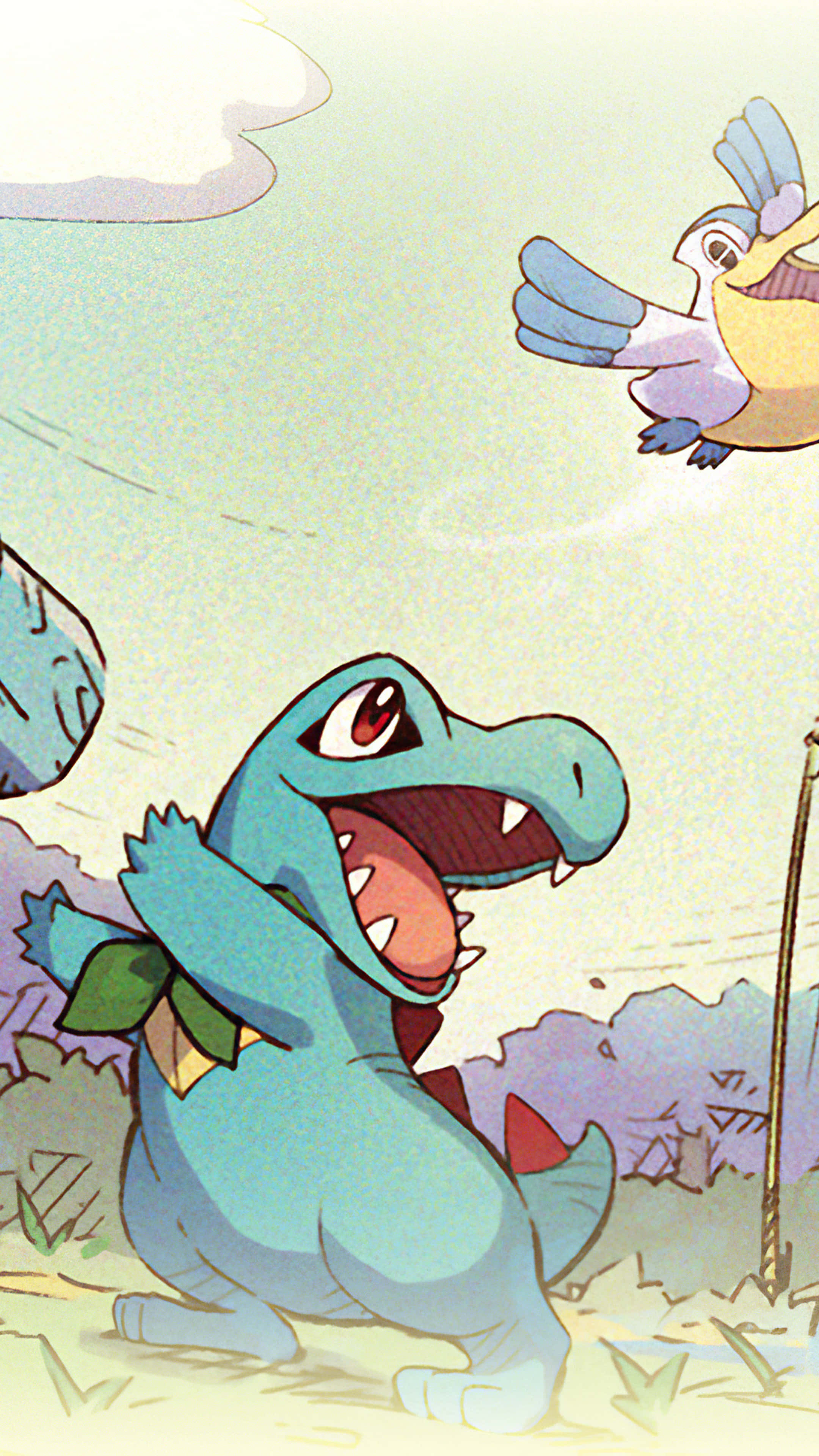 Totodile na Pelipper Picha ya Ukuta