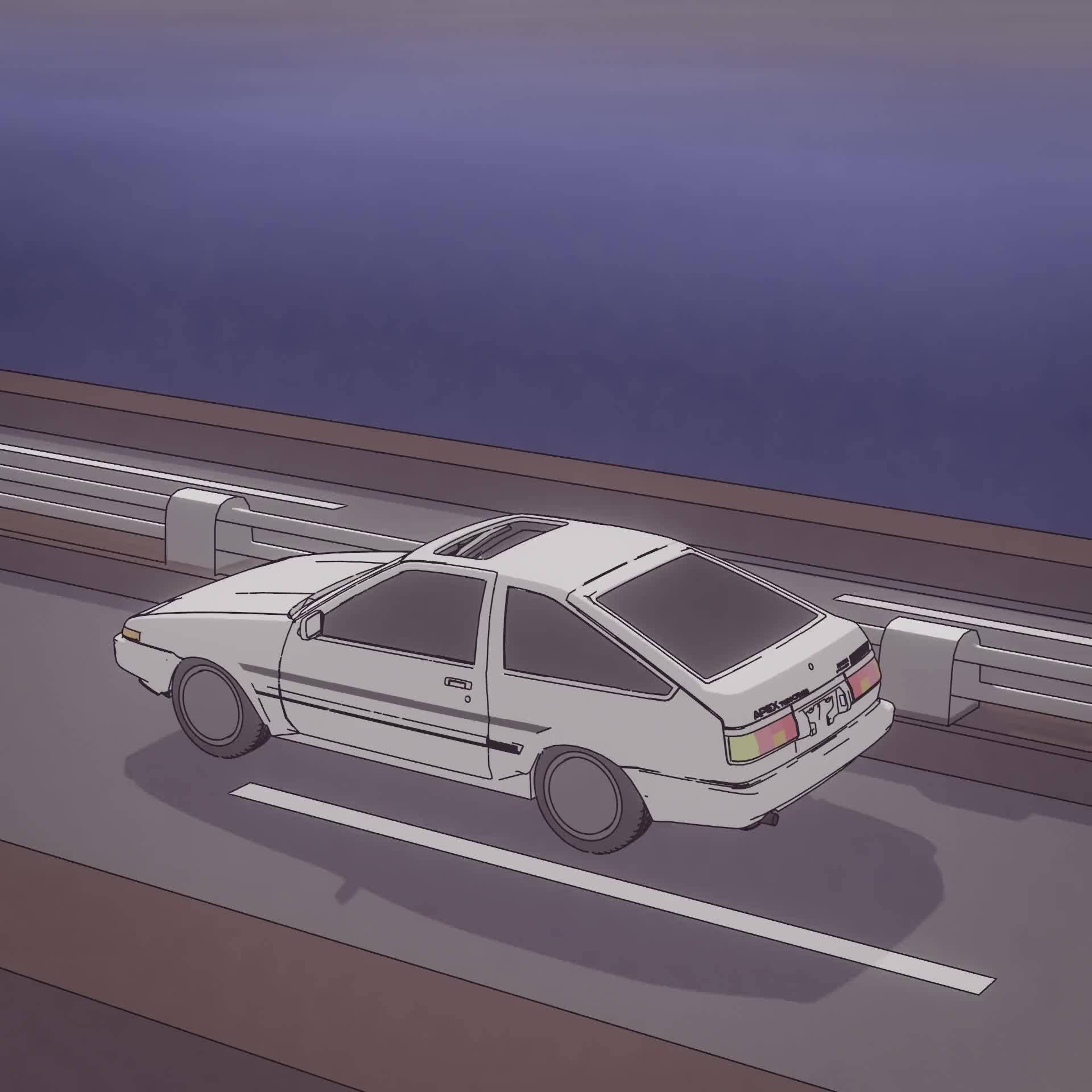 Toyota AE86 Gari Anime Picha ya Ukuta